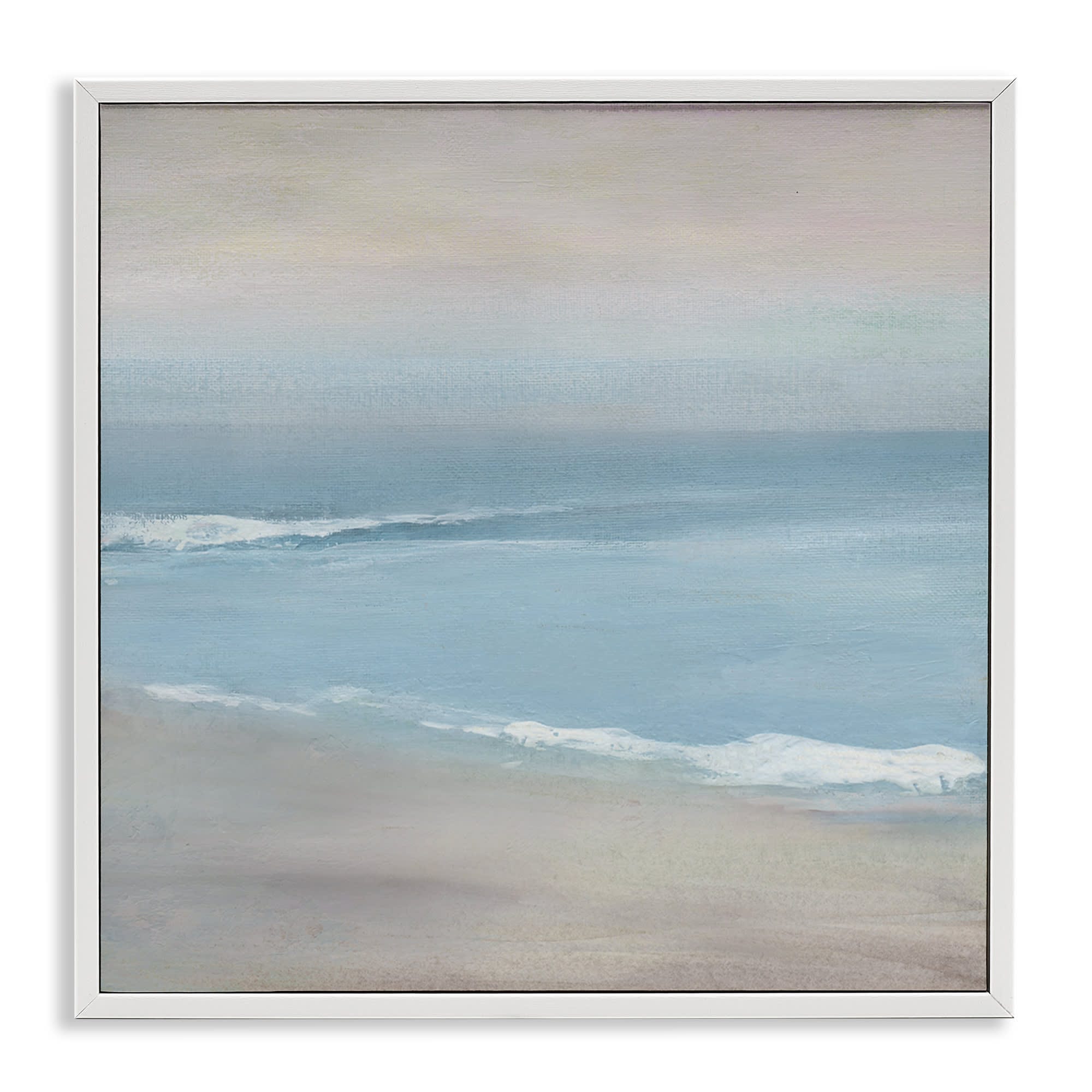 Stupell Industries BT-995-WFR-17X17 Coalescing Ocean and Shore White Framed Giclee Art By Carol Robinson 17 x 17