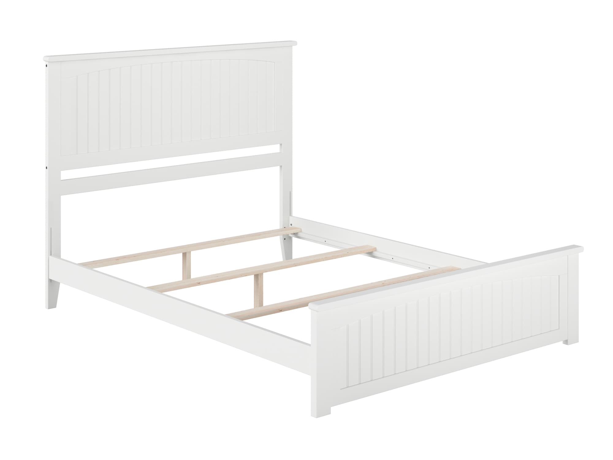 Nantucket White Queen Wood Frame Bed with Headboard