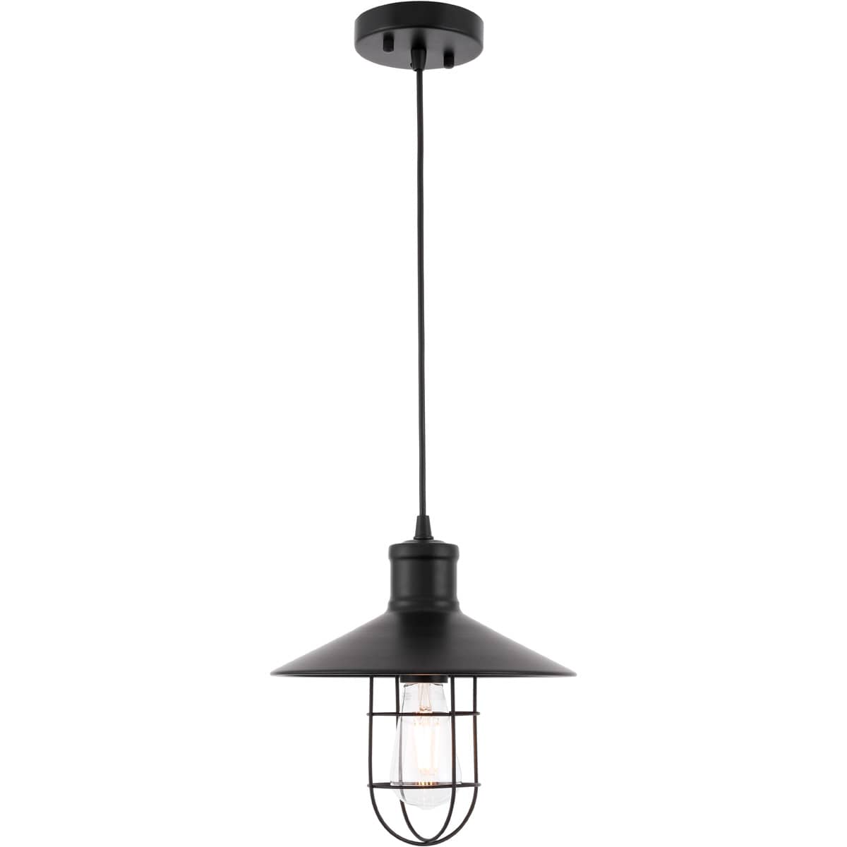 Elegant Lighting Living District LD7505BK Flaneur 1 Light 106 inch Black Pendant Ceiling Light