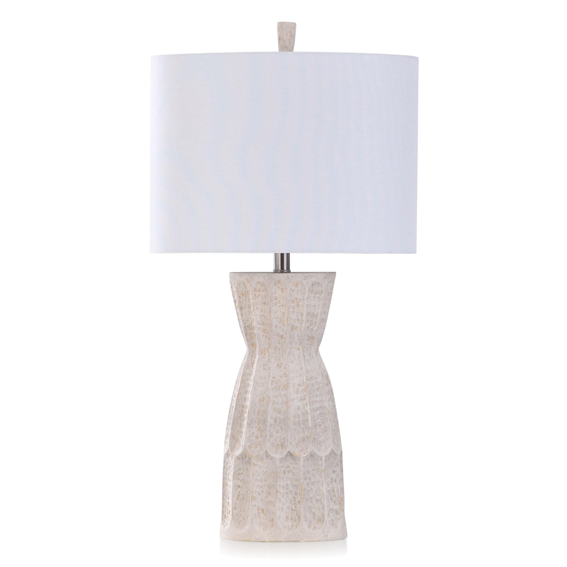 StyleCraft Home Collection L330508DS BRIE Oatmeal and Wood Like Finish 3-way Table Lamp with Linen Shade
