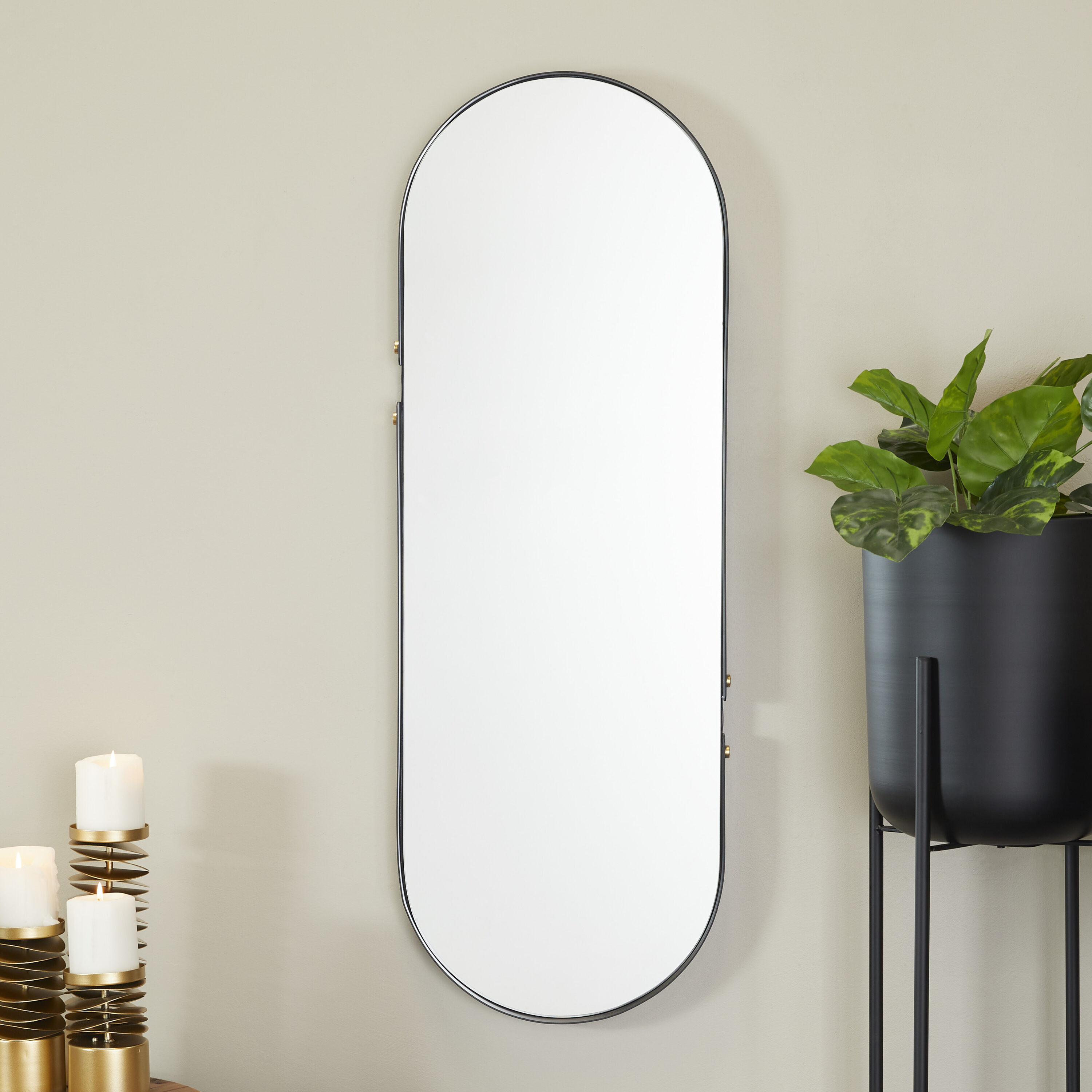 Oval full length best sale mirror