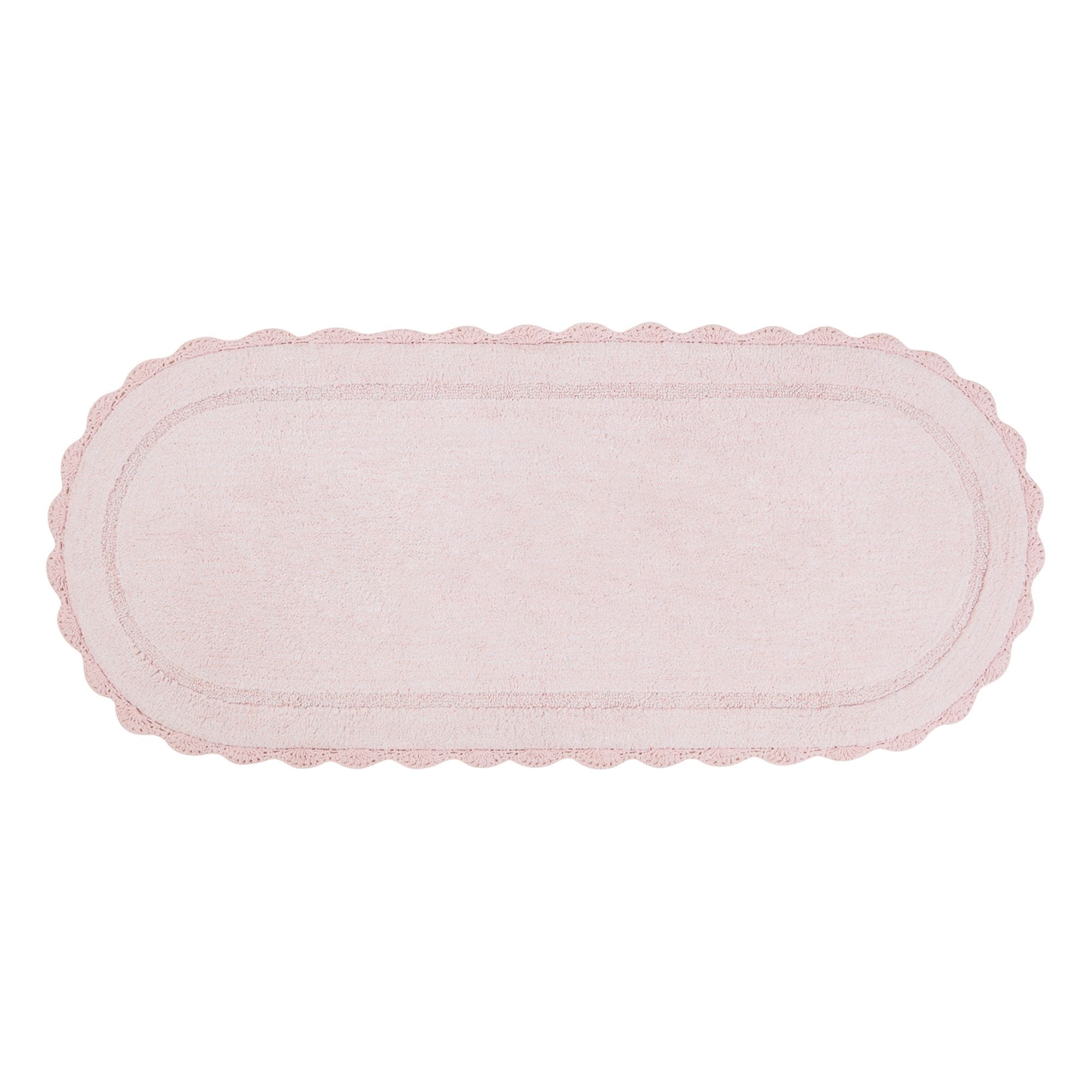 Laura Ashley  Eloise Crochet Border 24x60 Bath Mats