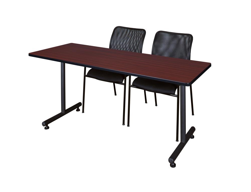 Regency MKTRCT6624MH75BK Training Brown 4-Person Training Table (66-in W x 29-in H)