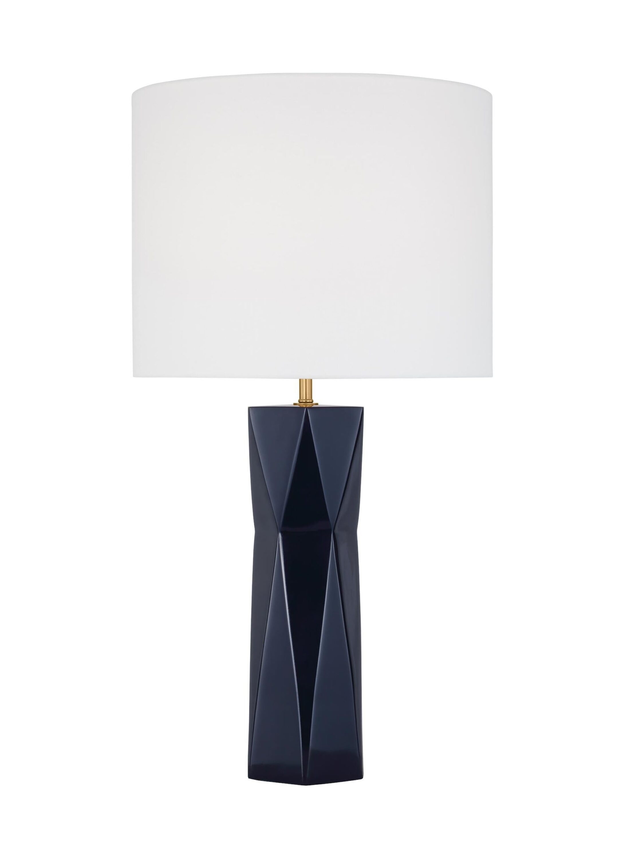 Scott Living DJT1061GNV1 Fernwood Gloss Navy On/Off switch Table Lamp with Paper Shade