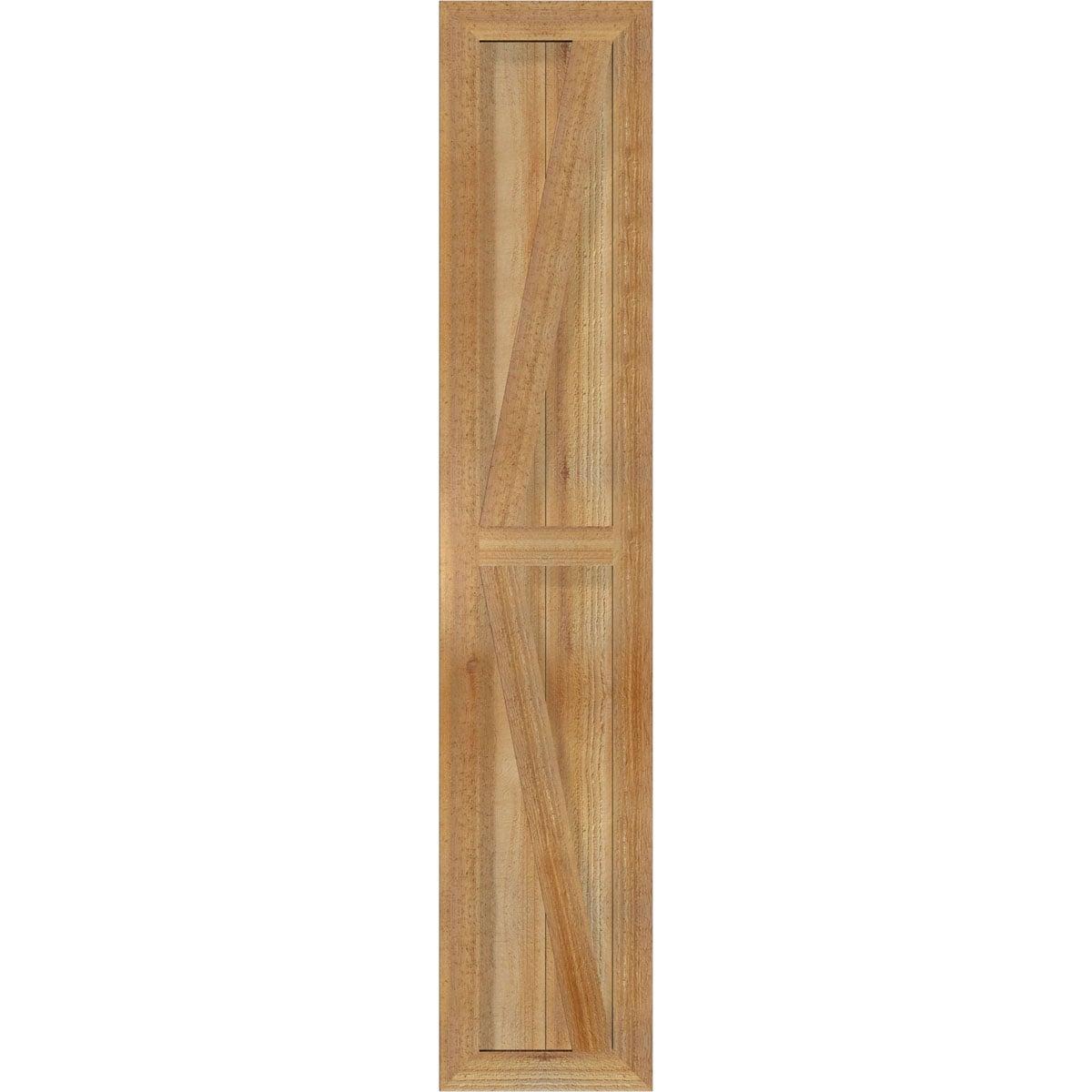 Ekena Millwork RBF06Z11X055RWR 10.75-in W x 55-in H Unfinished Paintable/Stainable Board and batten Framed with z-bar Wood Exterior Shutters ( 2 -Pack )