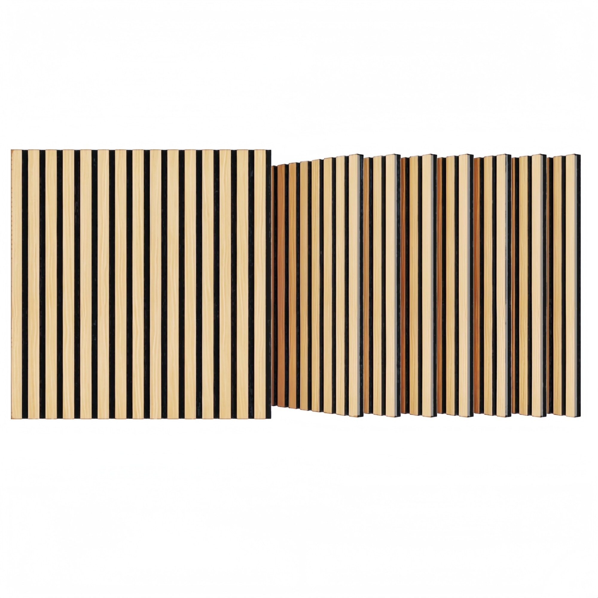 Vorene Oak Acoustic Wood Strip Panels 3D Sound Absorbing Office Bedroom Gym