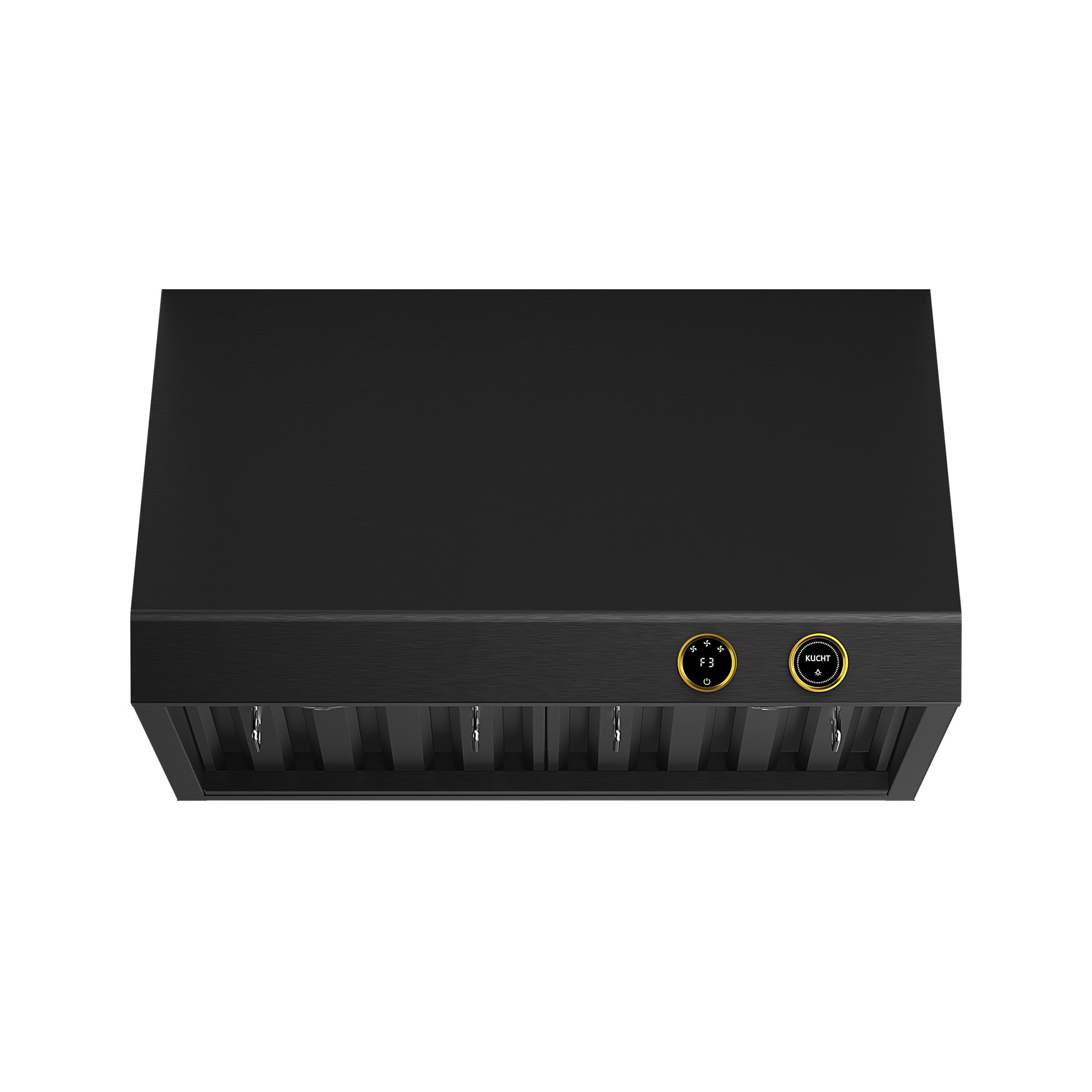 Kucht KRHG300-GL 30 inch Ducted 900-CFM Titanium Stainless Steel with Gold Under Cabinet Range Hood