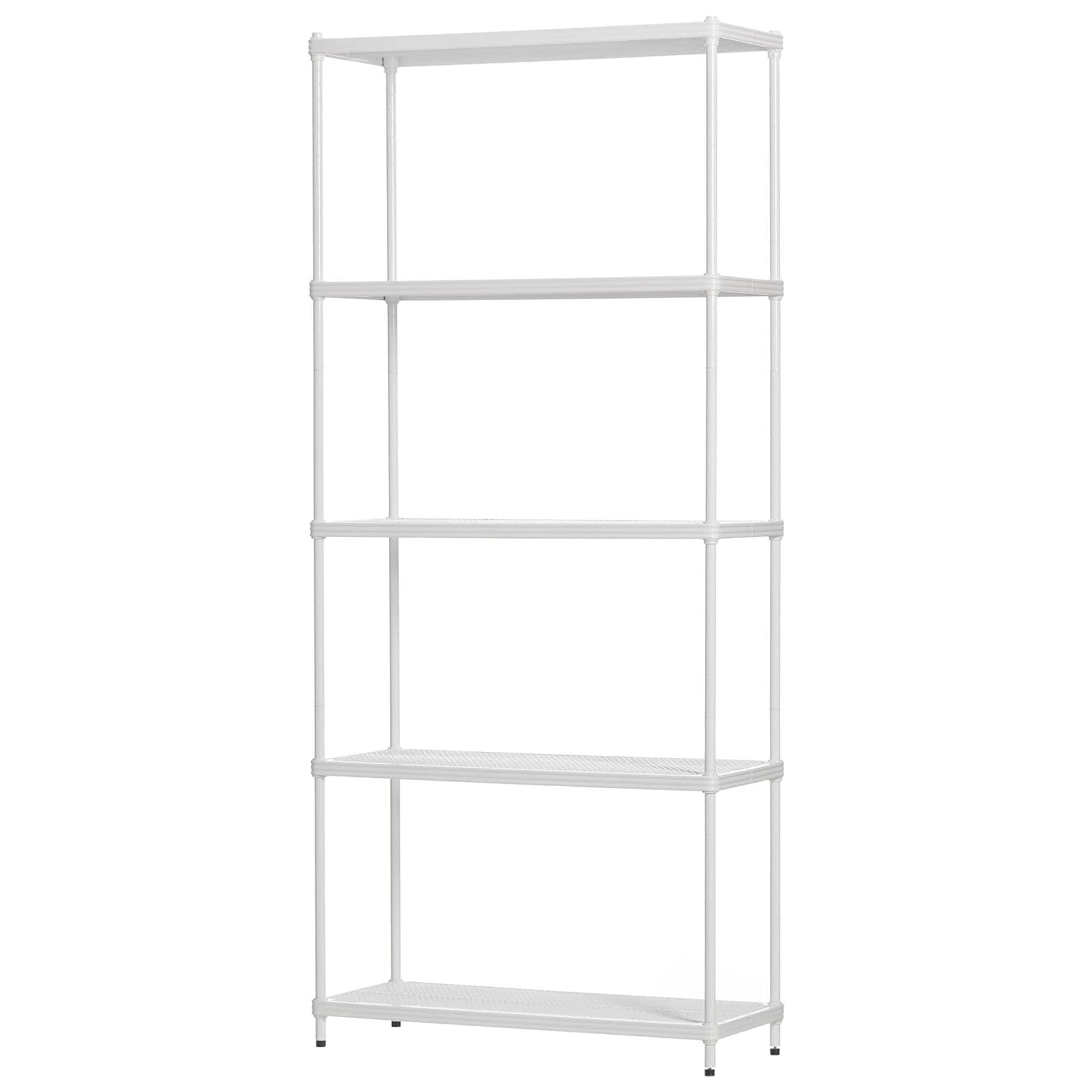 Design Ideas 325743 Stainless steel Heavy Duty 5 -Tier Utility shelving unit ( 13.8-in W x 31-in D x 70.9-in H ) ( White , ( 440-lb lbs. Capacity Per Shelf )