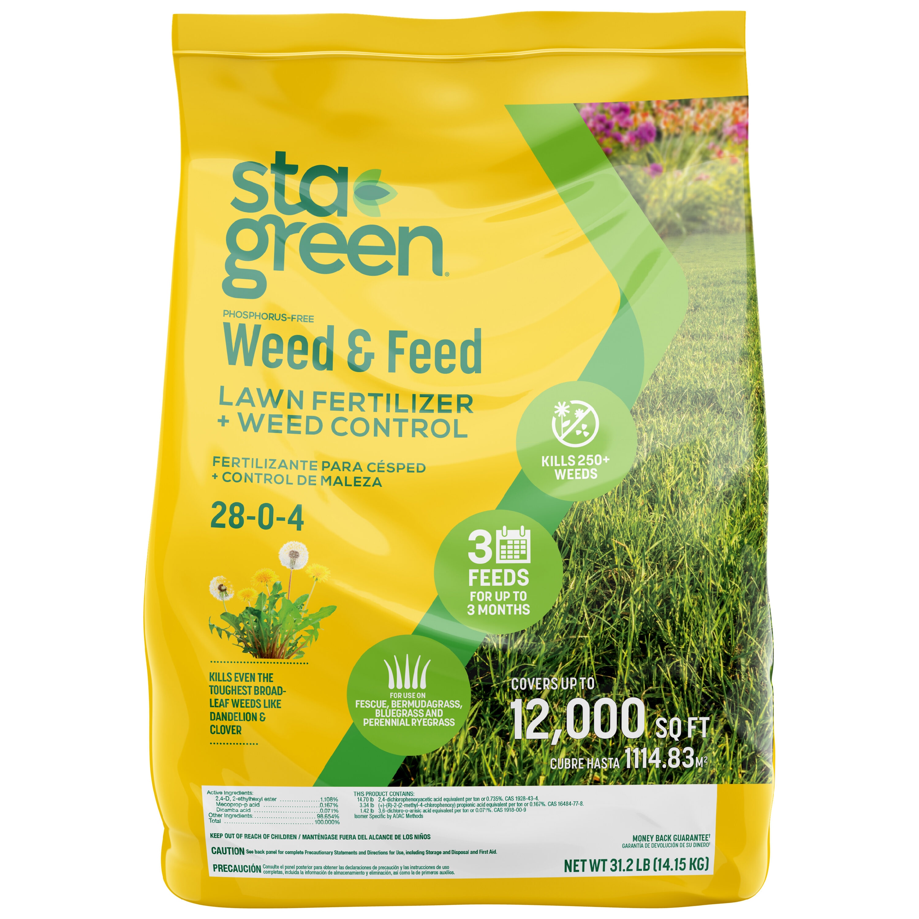 Sta-Green 100551495 31.2-lb 12000-sq ft 28-0 Weed Feed Fertilizer