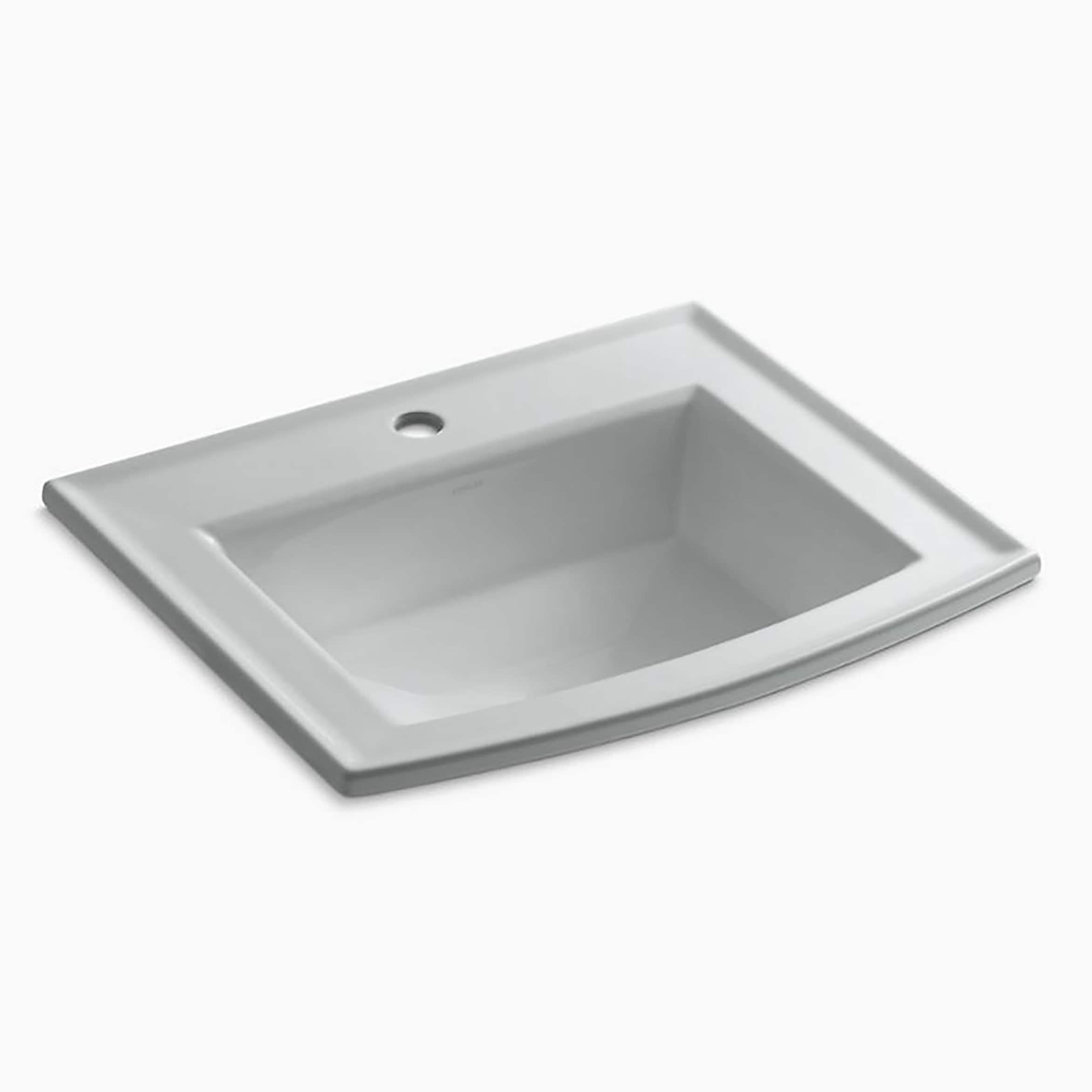 KOHLER 2356-1-95 Archer Vitreous china Drop-in Rectangular Traditional Ice Grey Bathroom Sink ( 22.625-Inches x 19.4375-Inches )