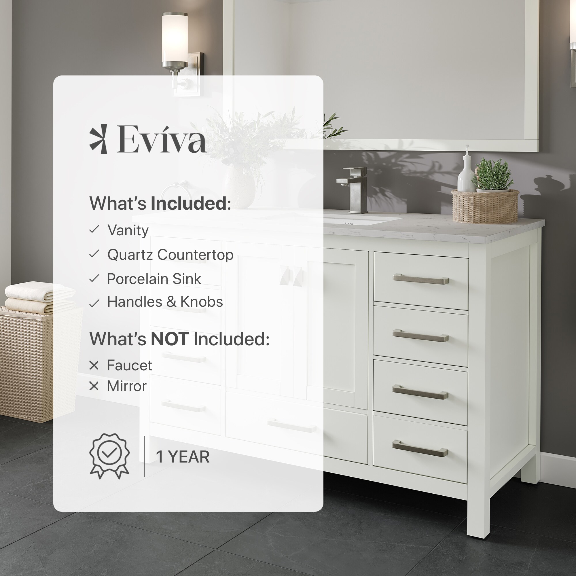 Eviva TVN414-48X18WH-Q Bath-Vanity-Combo - View #7