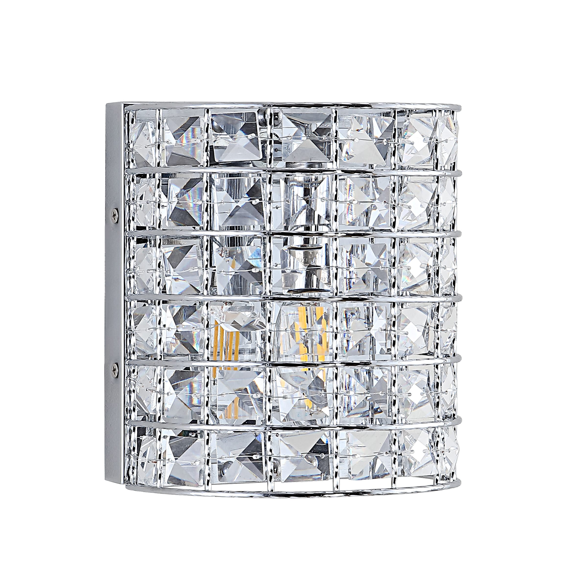 Clara Deco 6.25" Chrome Crystal Glam LED Vanity Light