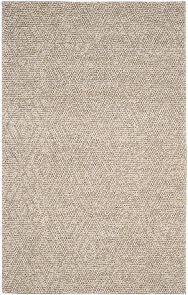 Safavieh NAT623B-5 Natura Vante 5 x 8 (ft) Wool Beige Rectangular Indoor Geometric Coastal Area rug
