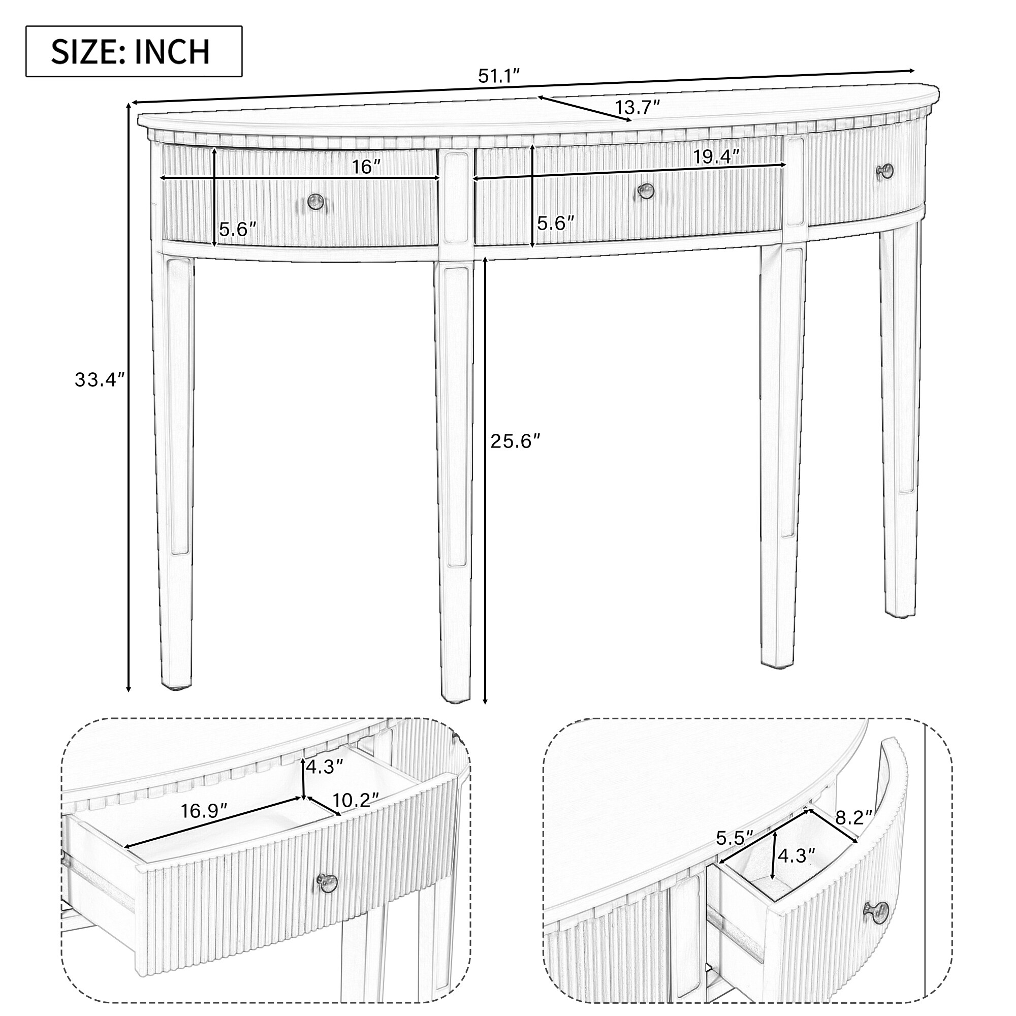 ModernLuxe N711P173099G Console-Sofa-Tables - View #14