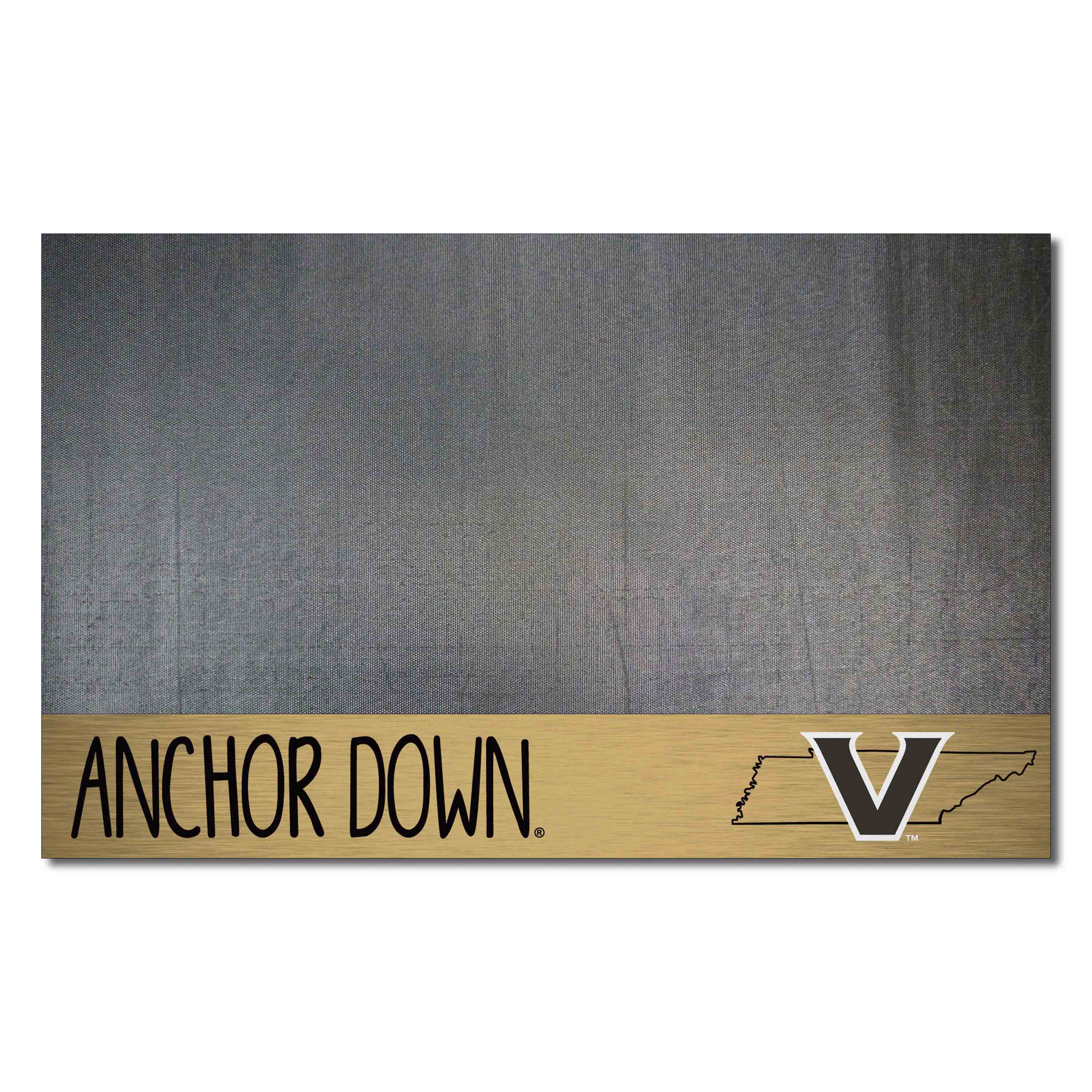 FANMATS 33649 Vanderbilt Commodores Black Vinyl Rectangular Grill Mat
