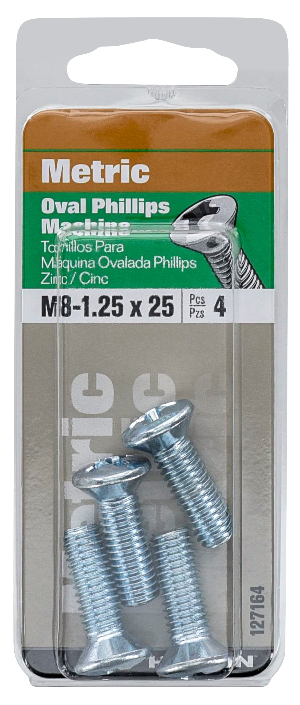 Hillman 127164 8mm - 1.25 x 25-mm Phillips -Drive Machine screws ( 4 -Count )
