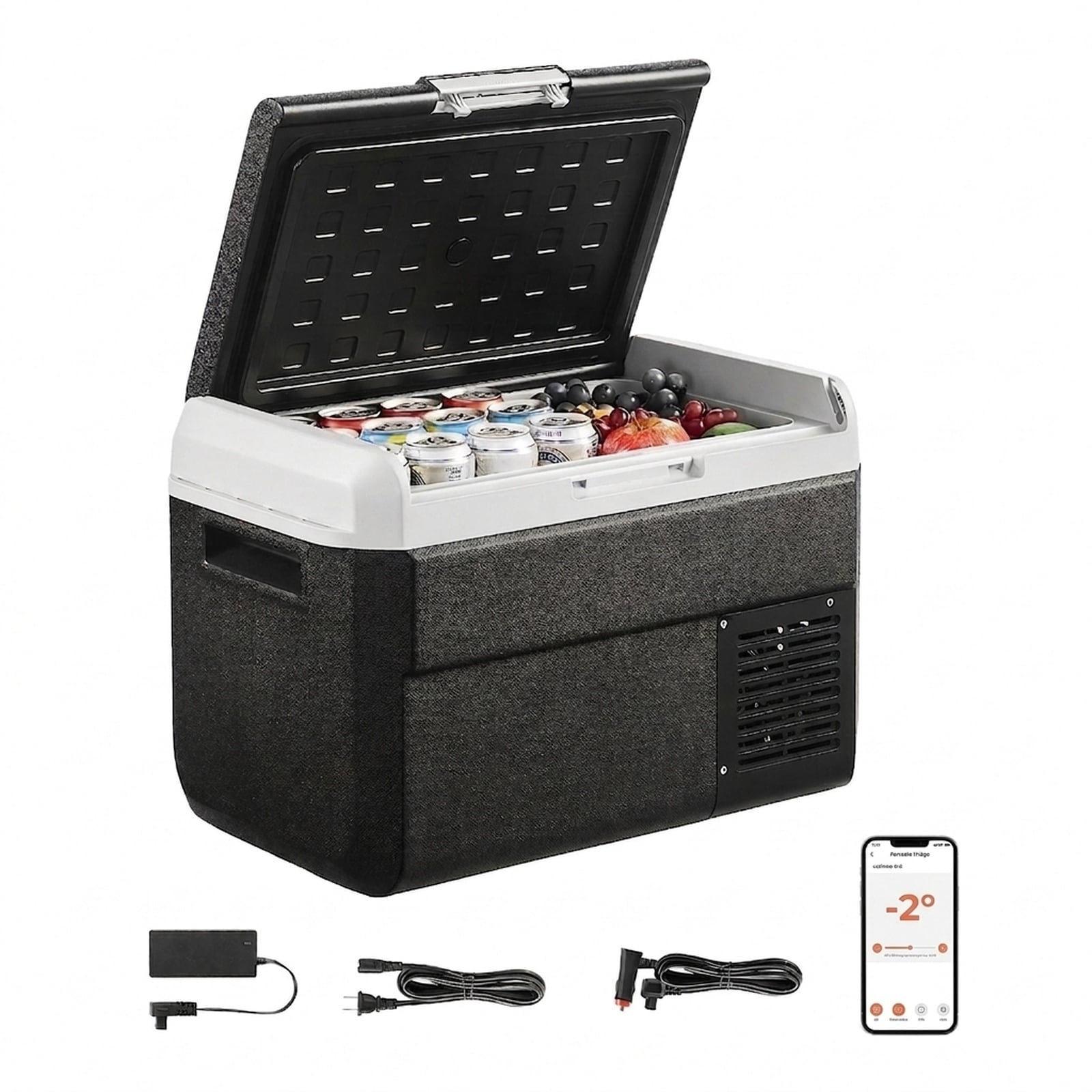 GIVIMO - 26.4-Qt Portable Car Refrigerator 12 Volt Compressor Freezer -4 to 68 Degree F Electric ...