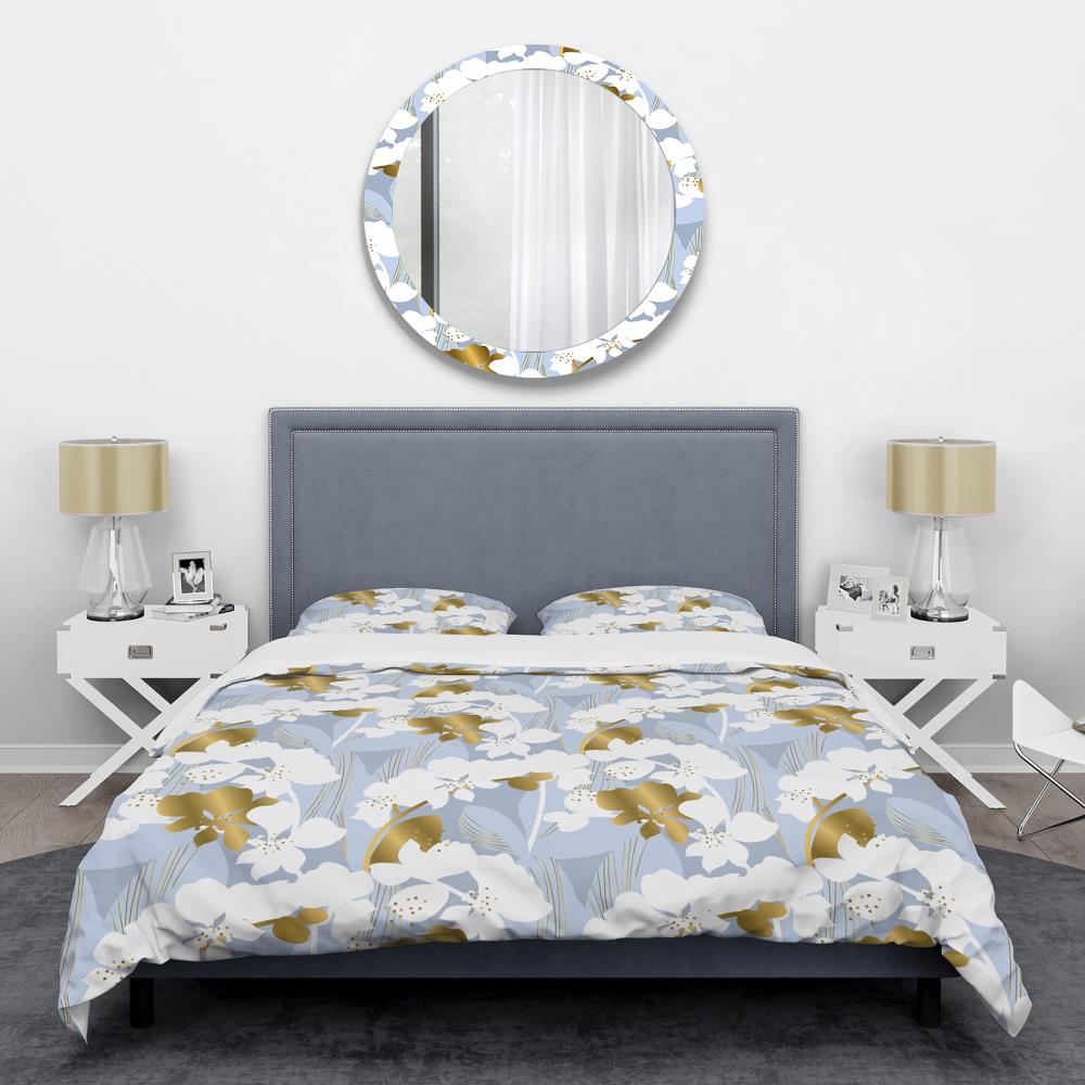 Designart BED24438-K 3 -Piece Blue King Duvet cover Set