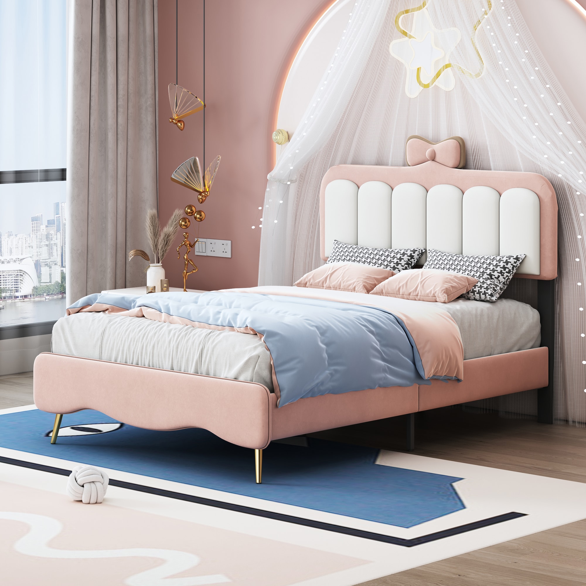 ModernLuxe L-WF315550AAH pink Twin Composite Platform Bed