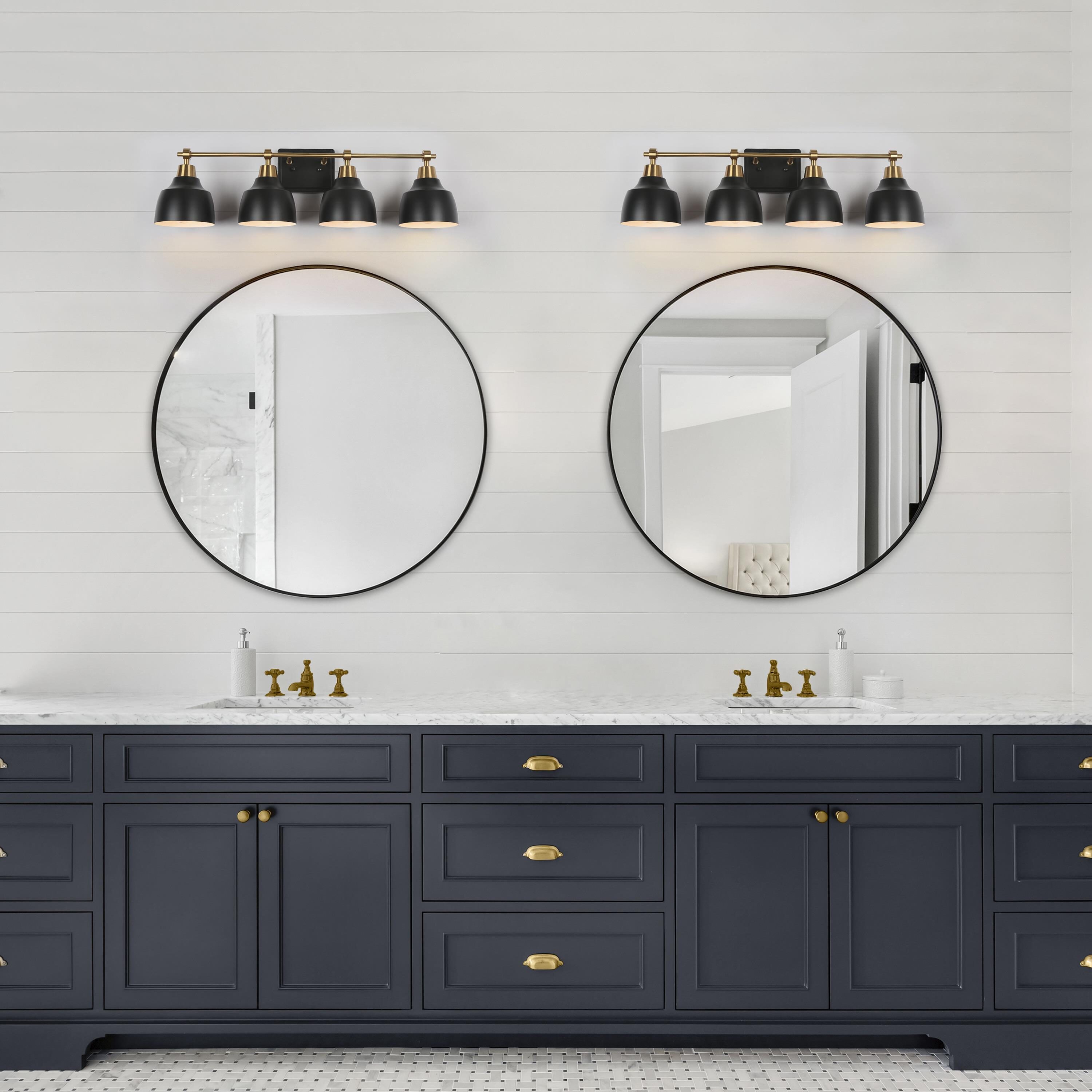 LNC Darren 29-in 4-Light Matte Black LED Modern/Contemporary Vanity ...