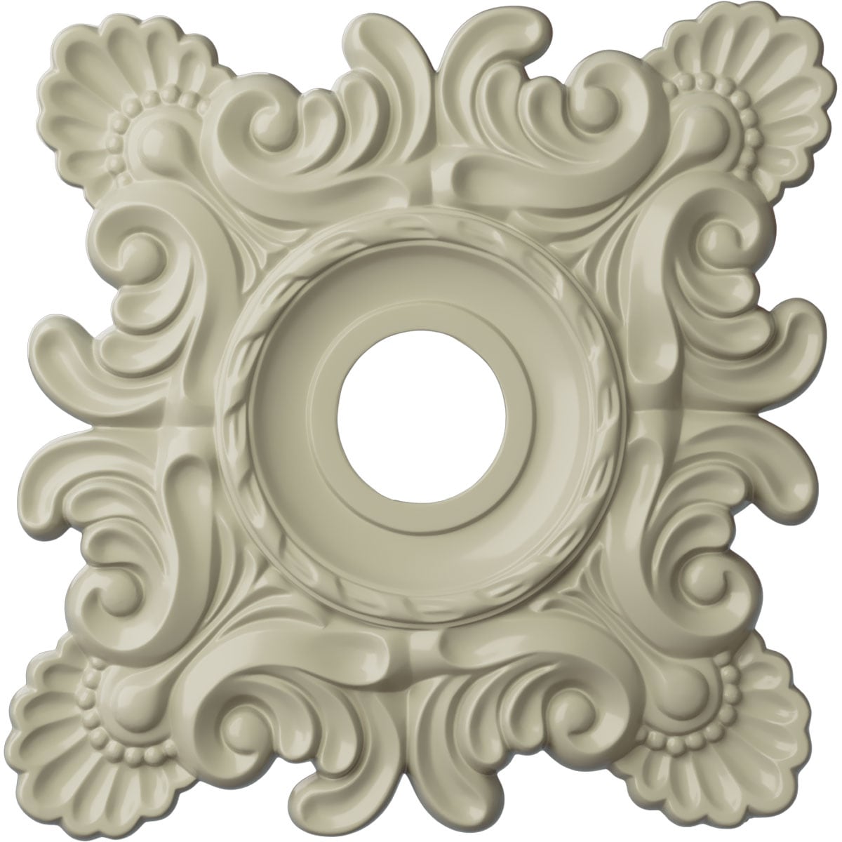 Ekena Millwork CM18CRCYF Crawley 18-in W x 18-in L Painted Clear Yellow Polyurethane Whole Ceiling Medallion
