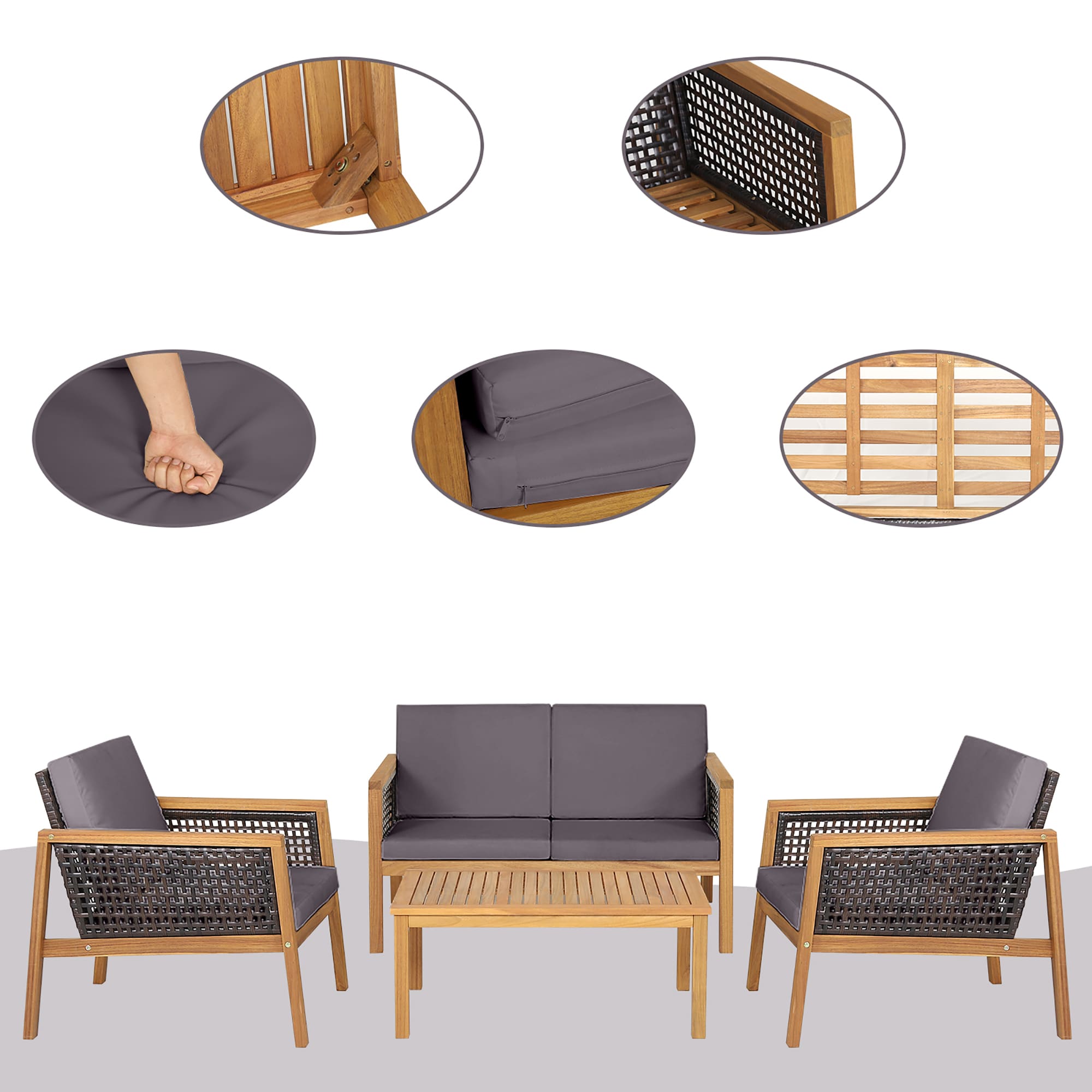 Costway HW69144GR+ Patio-Conversation-Sets - View #2