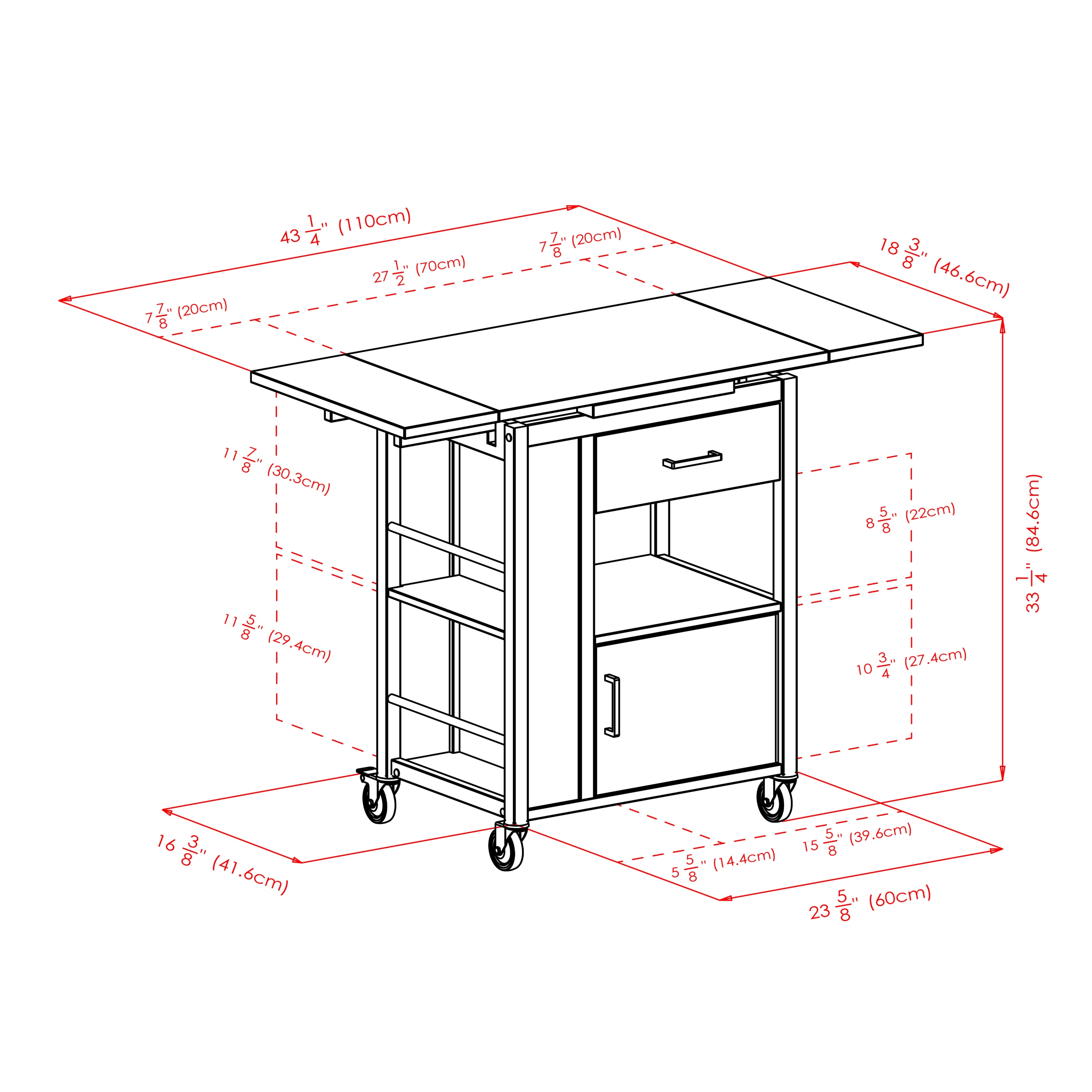 Winsome Wood Brown Wood Base With Wood Top Rolling Kitchen Cart 18 35   17751563 