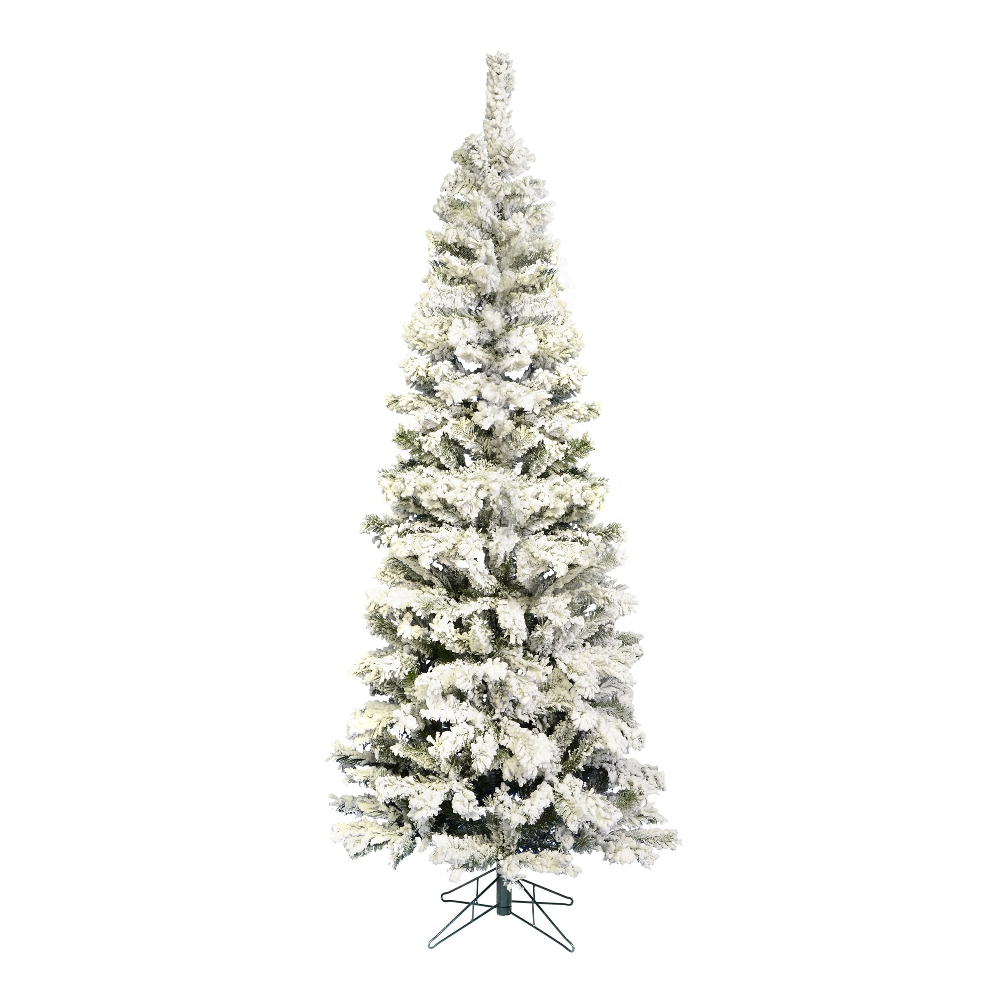 Vickerman 7.5-ft Slim Flocked White Artificial Christmas Tree in the ...