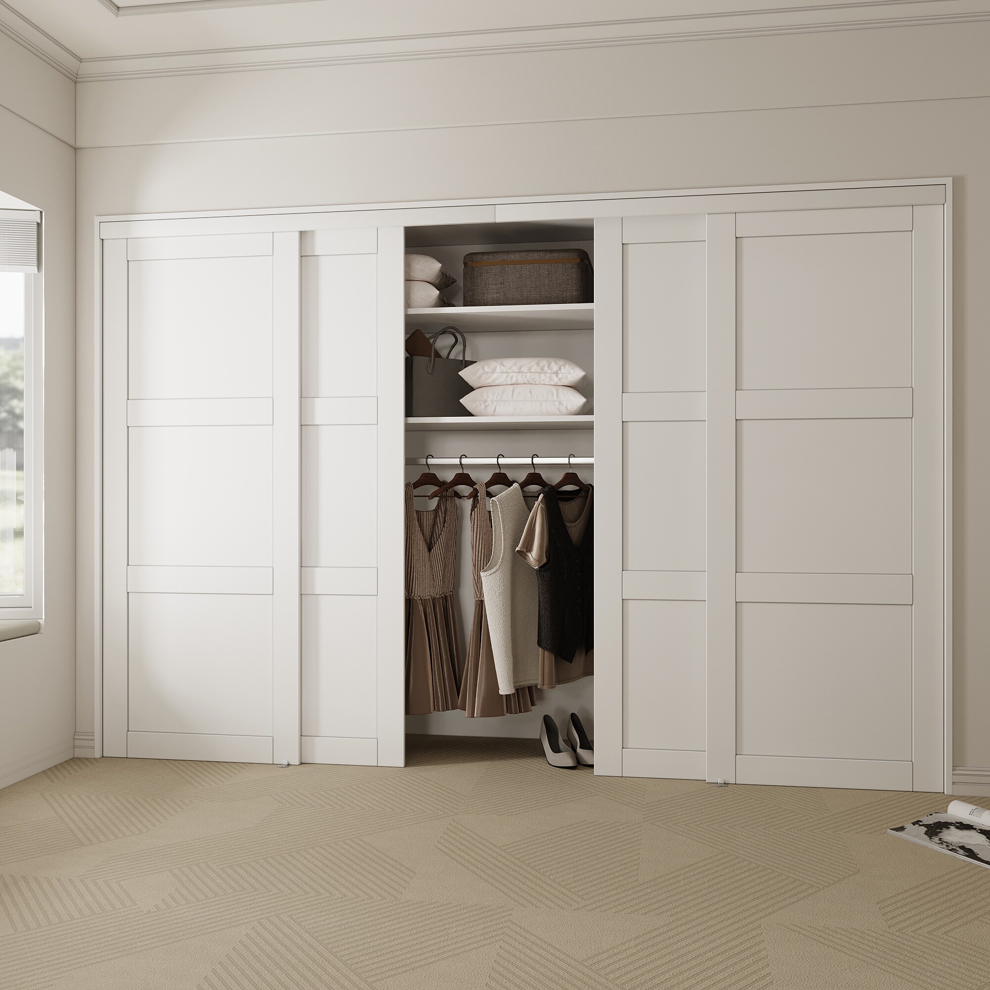 JUJUBON IN-CD-SLSD-XB-96-144 Bifold-Sliding-Closet-Doors - View #7