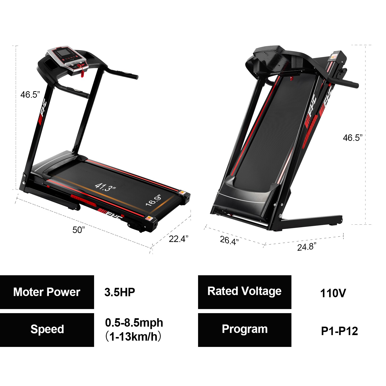 Kahomvis FYC-QPW9-318BU treadmills - View #5