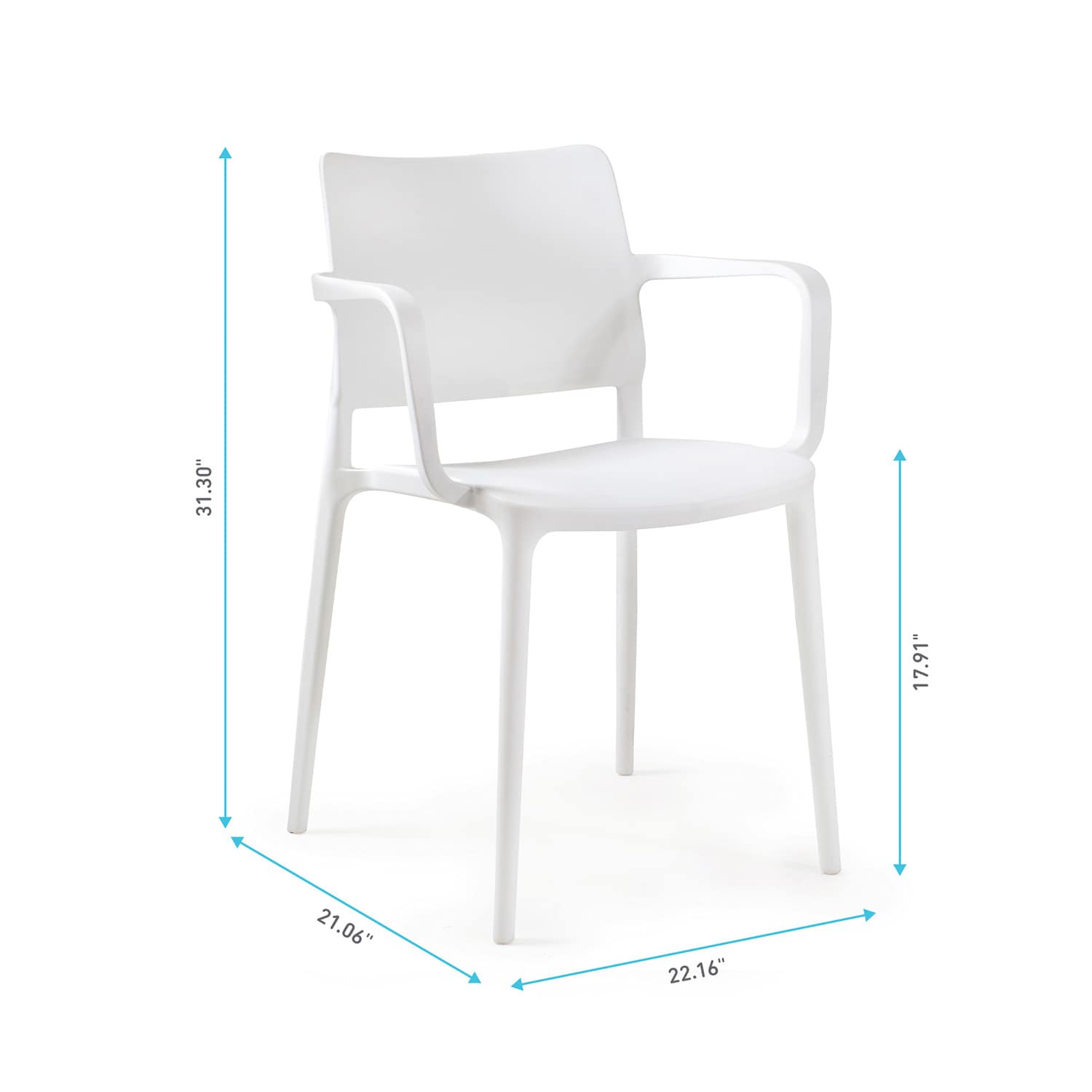 World Rug Gallery JK8050WHITE2 Patio-Chairs - View #5