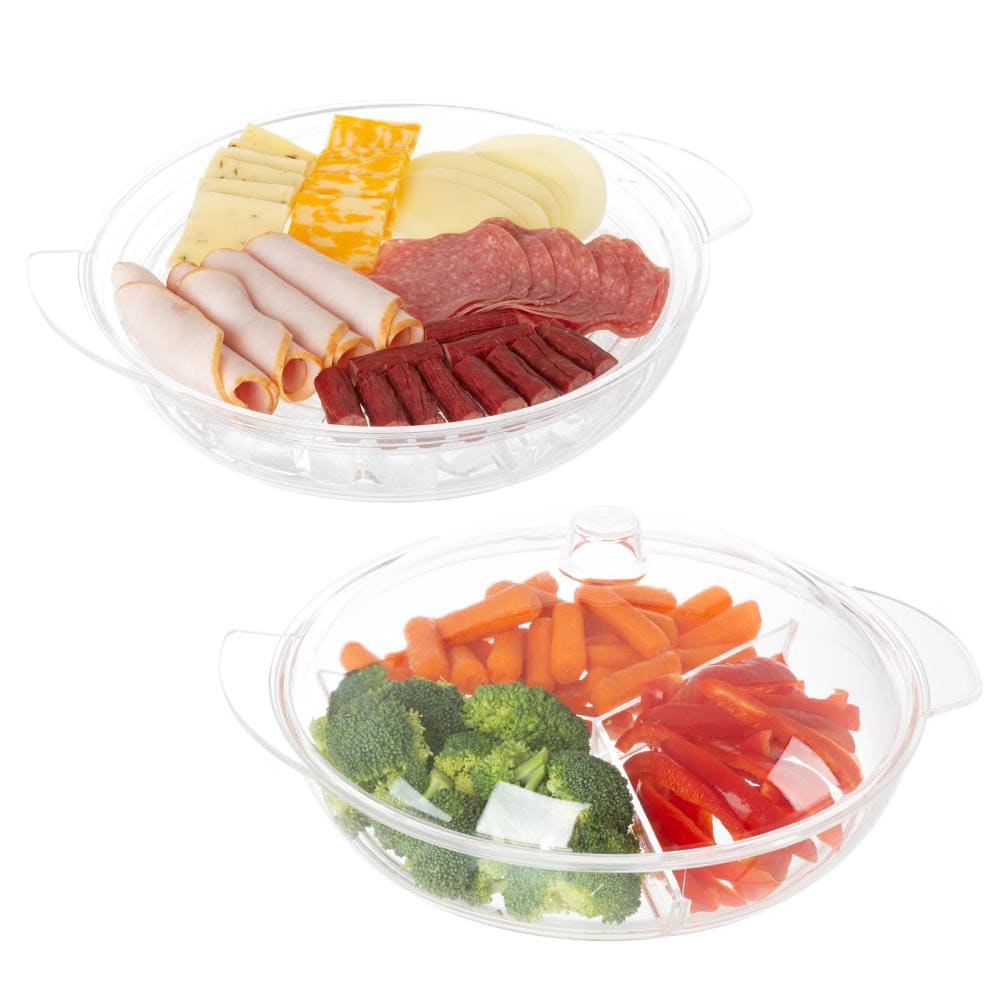 BULKBUY Veggie Tray With Lid - Divided Serving Tray