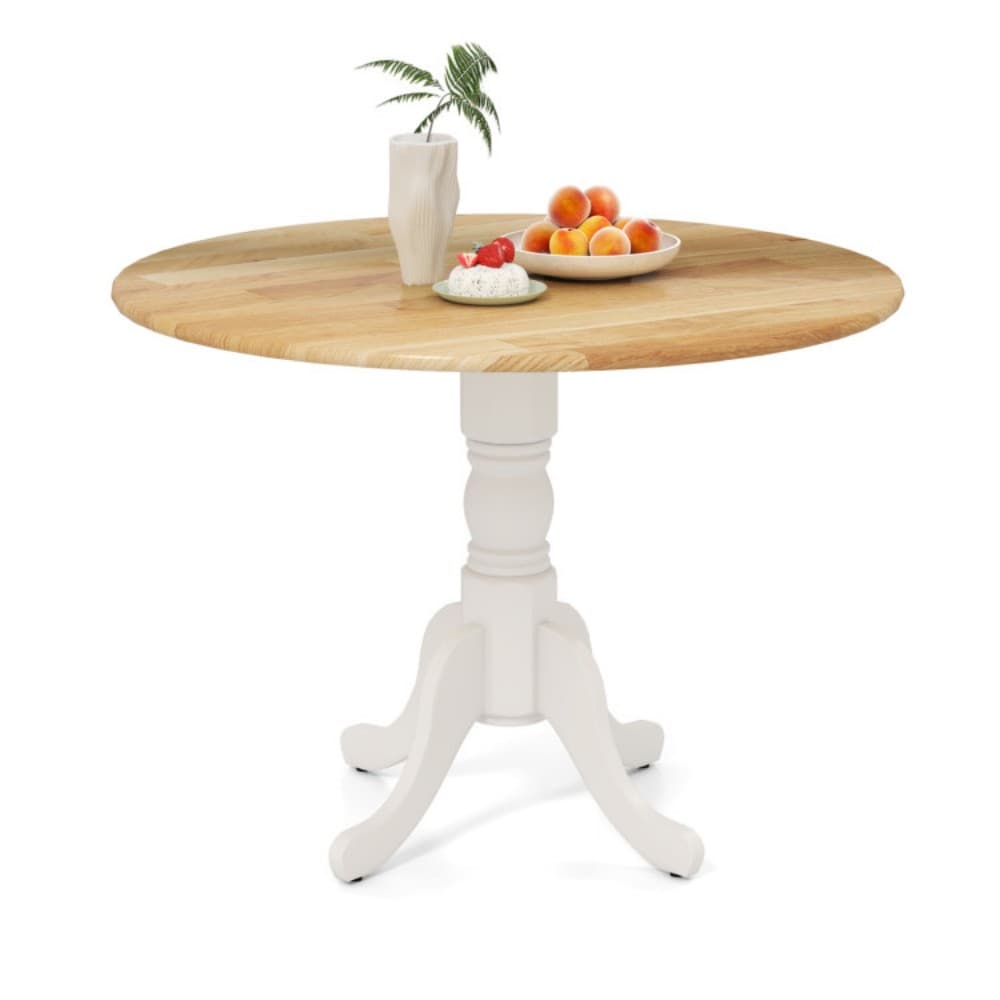 Fenbeli - Round Wooden Dining Table with Curved Trestle Legs for Kitchen and Dining Room Seats 2 ...
