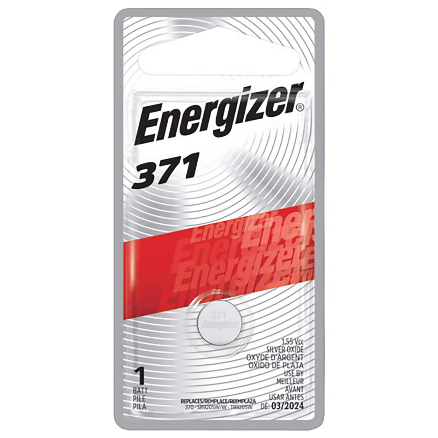 Energizer  Silver Oxide 370/371 1.55 V 0.03 mAh Electronic/Watch Battery 1 pk