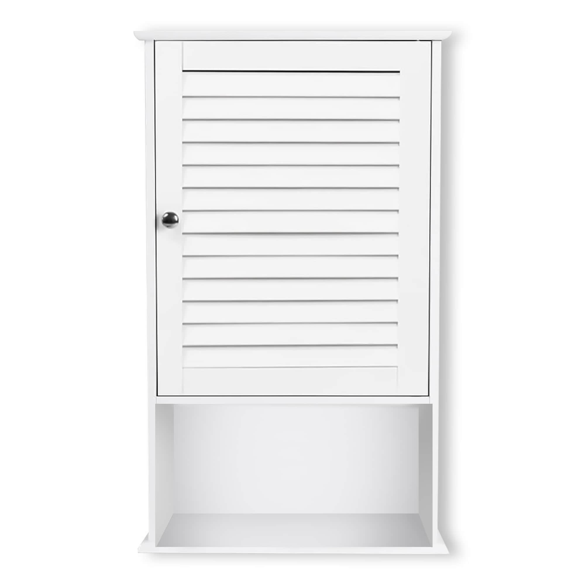 WELLFOR BTJ7597WH 16.5-Inches x 27.5-Inches x 6.5-Inches White Bathroom Wall Cabinet