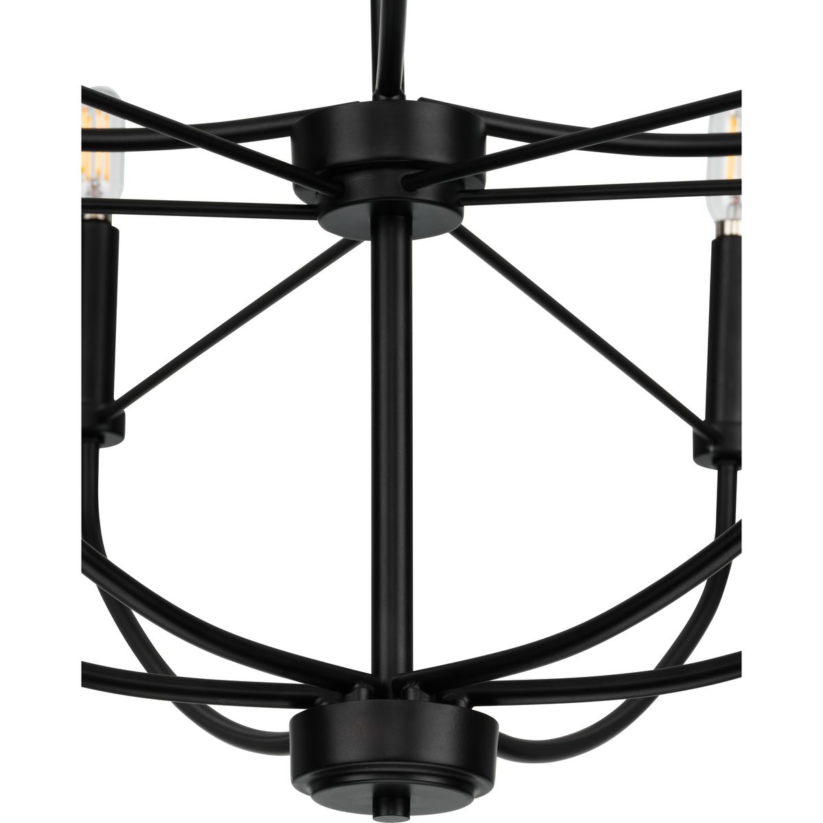 Leyden Matte Black Farmhouse 9-Light Chandelier