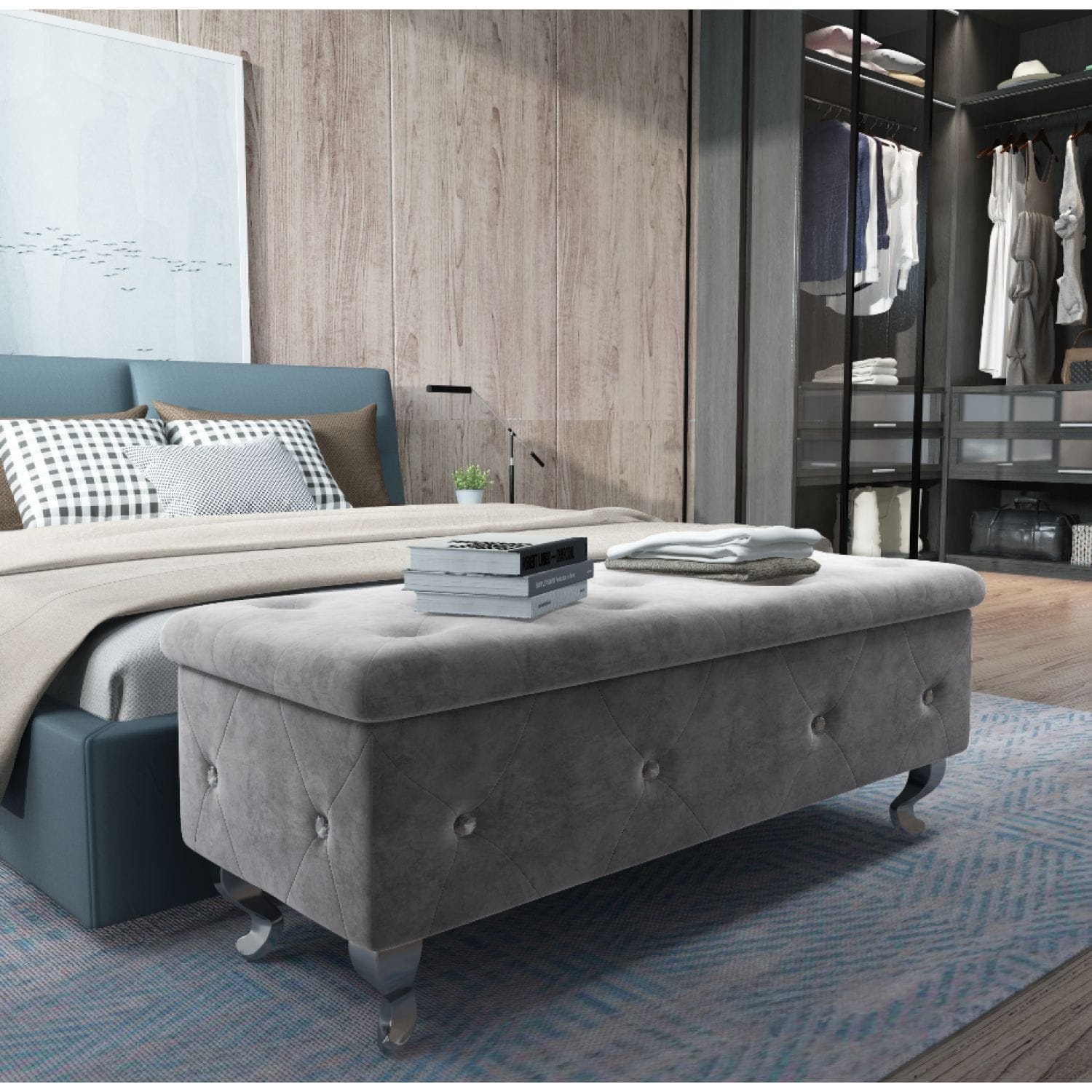 JASMODER W57851889 Modern Gray Polyester/Blend Sofa