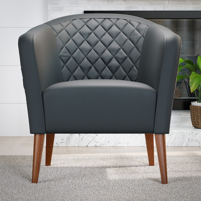 Faux Leather Accent Chair In The Chairs, Leather Modern Chairs