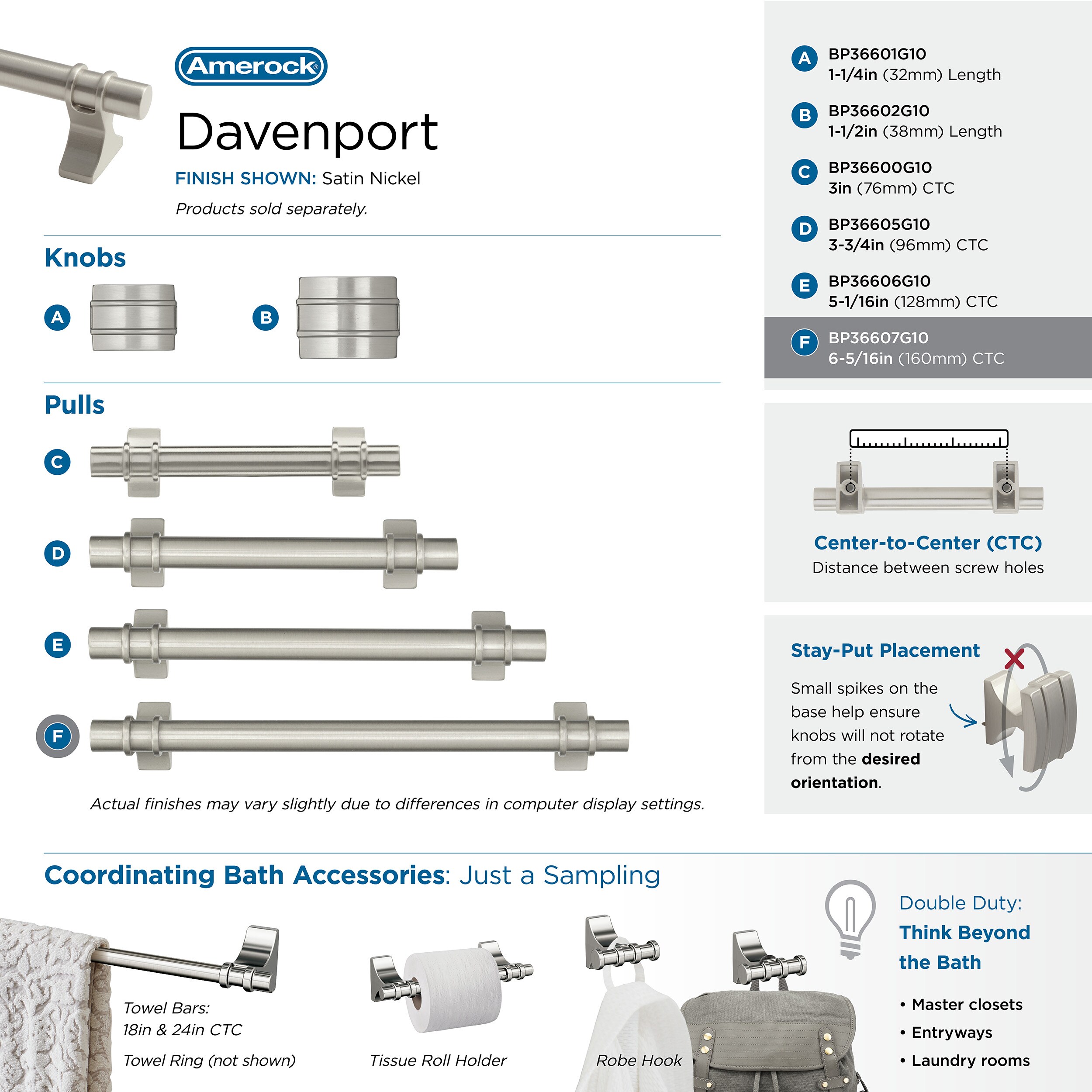 Satin Nickel 6-5/16 Inch Modern Cabinet Pull