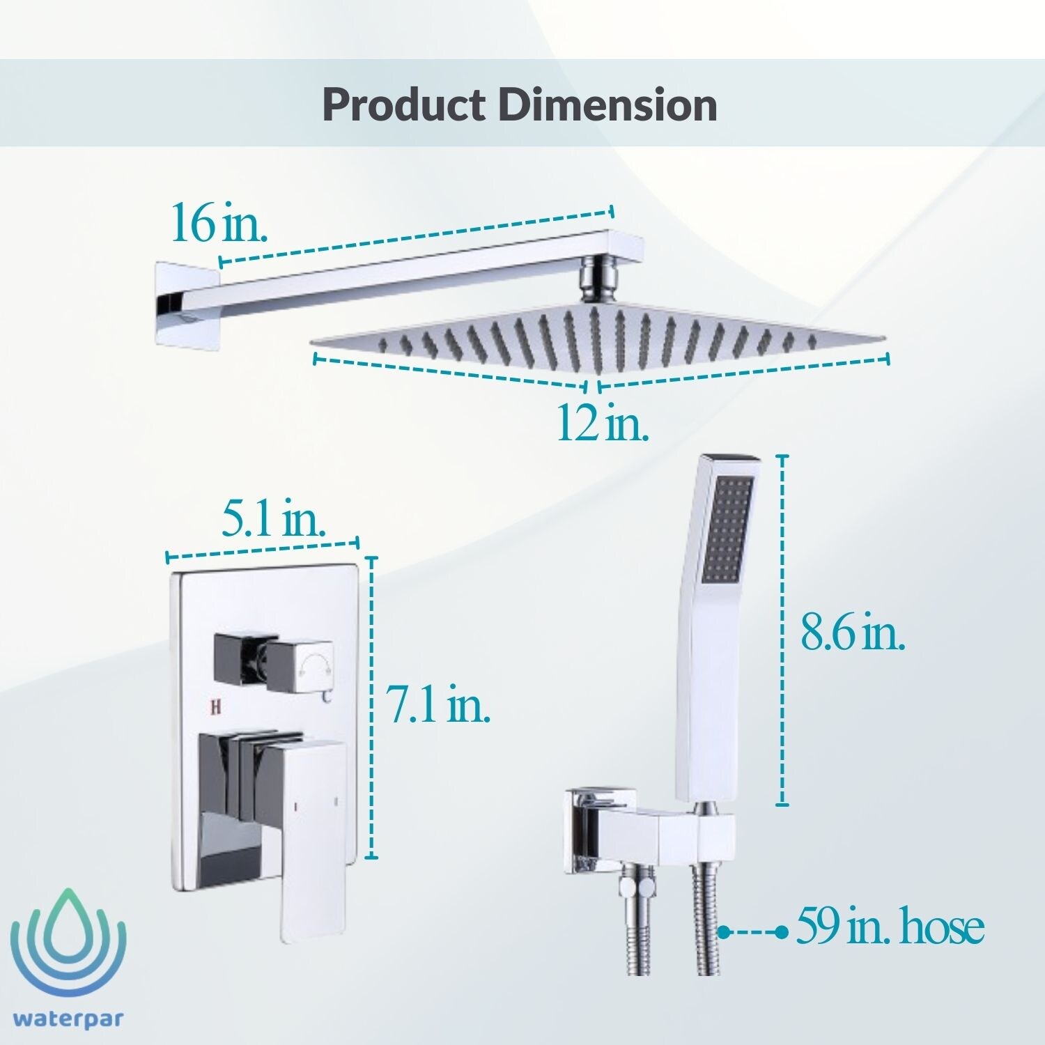 waterpar WPLO-SH12 Showerhead-Bar-Panels - View #8