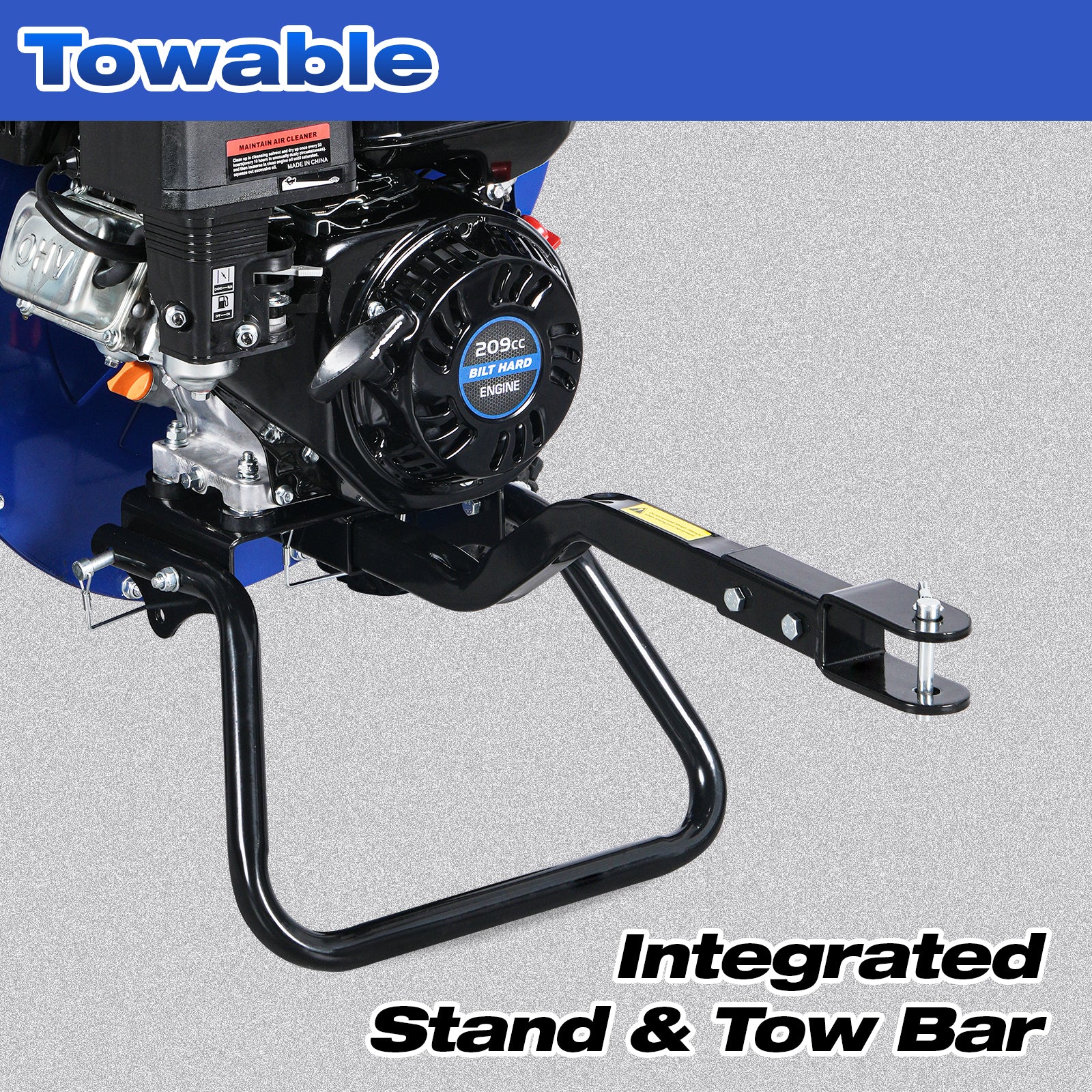 BILT HARD 7-HP 209cc Gas Wood Chipper with Tow Hitch 3-in Max