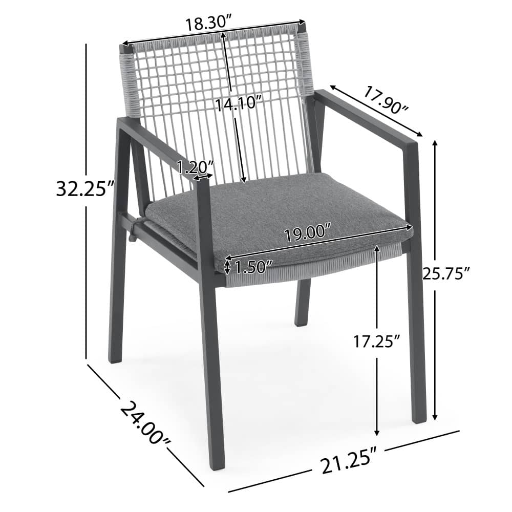 Photo inspiration: Visual Reference: Coolbibila Modern Gray Fabric Upholstered Dining Room Arm Chairs Set