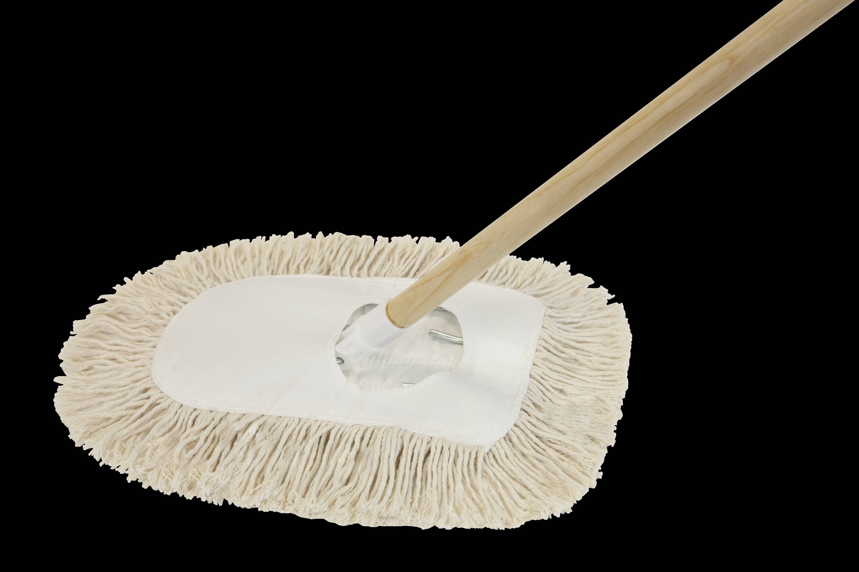 O'Dell Triangle Cotton Washable/Reusable Dust Mop with Wood Handle - Removable - Great for Overheads and Corners | TRIR-C