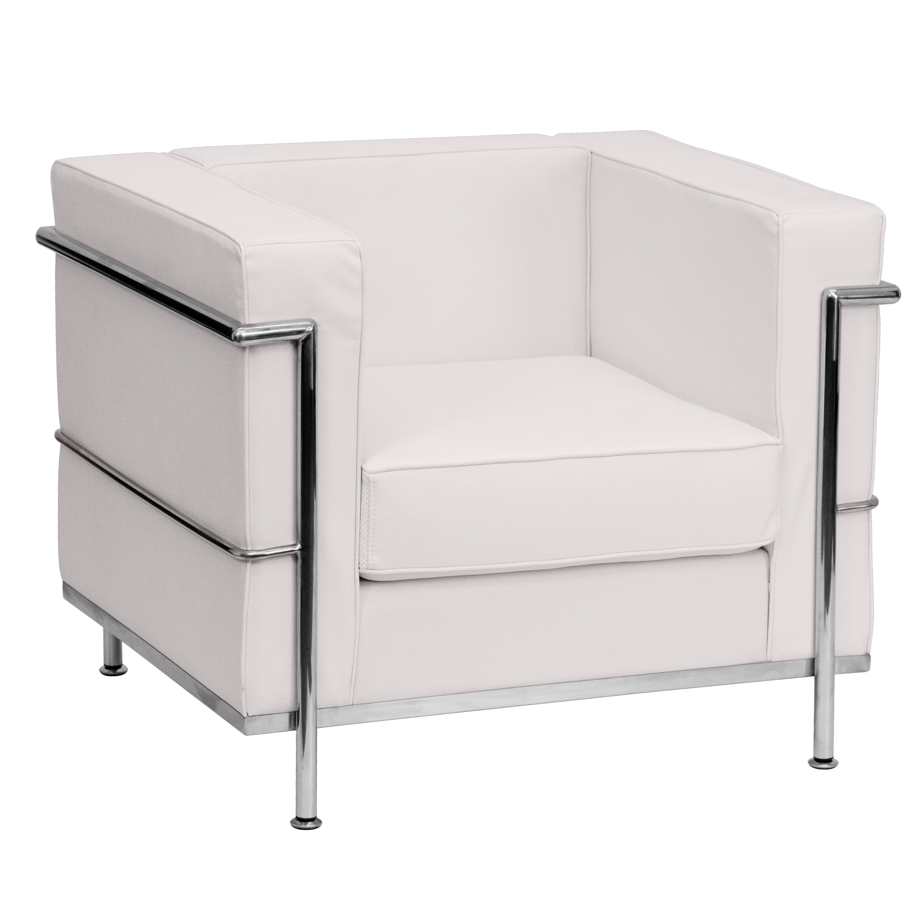 Flash Furniture 847254019248 HERCULES Regal Series Modern Melrose White Faux leather Accent Chair