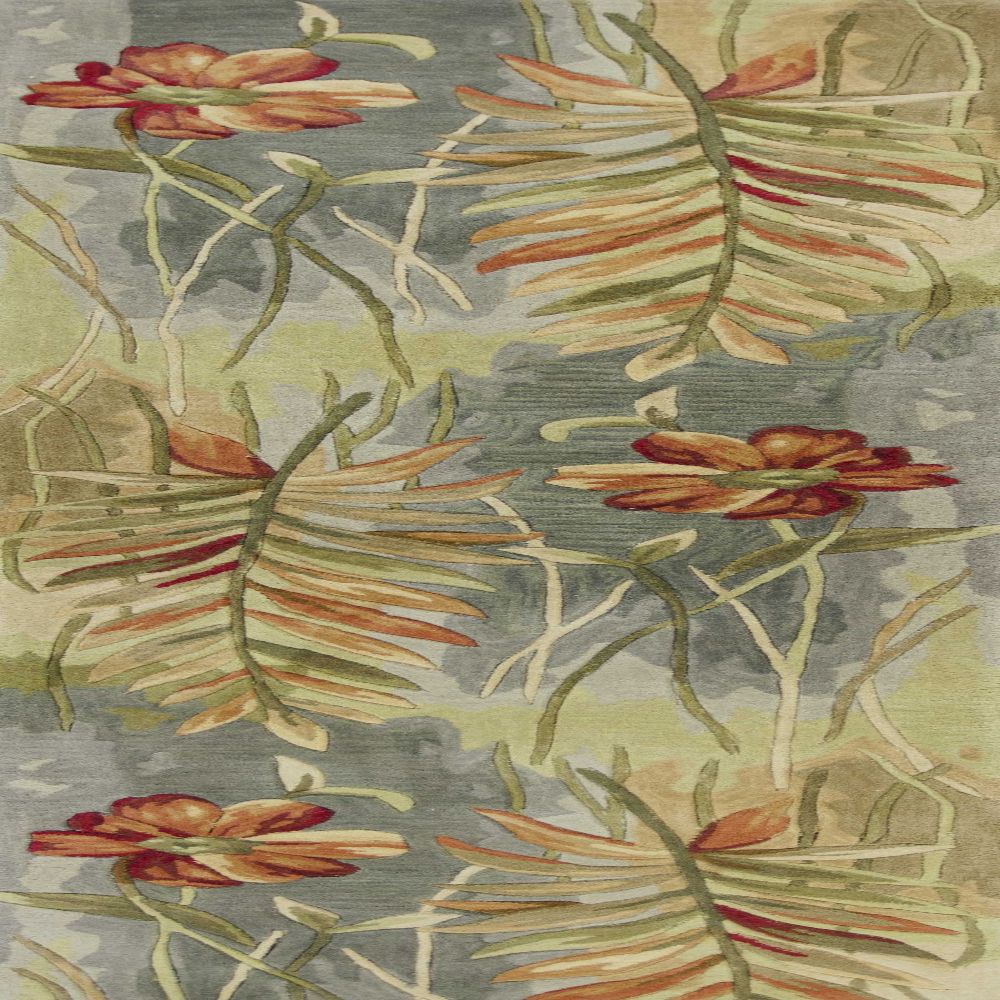 HomeRoots 353017 Bernadette 3 X 10 (ft) Wool Blue and Green Indoor Floral/Botanical Runner Rug