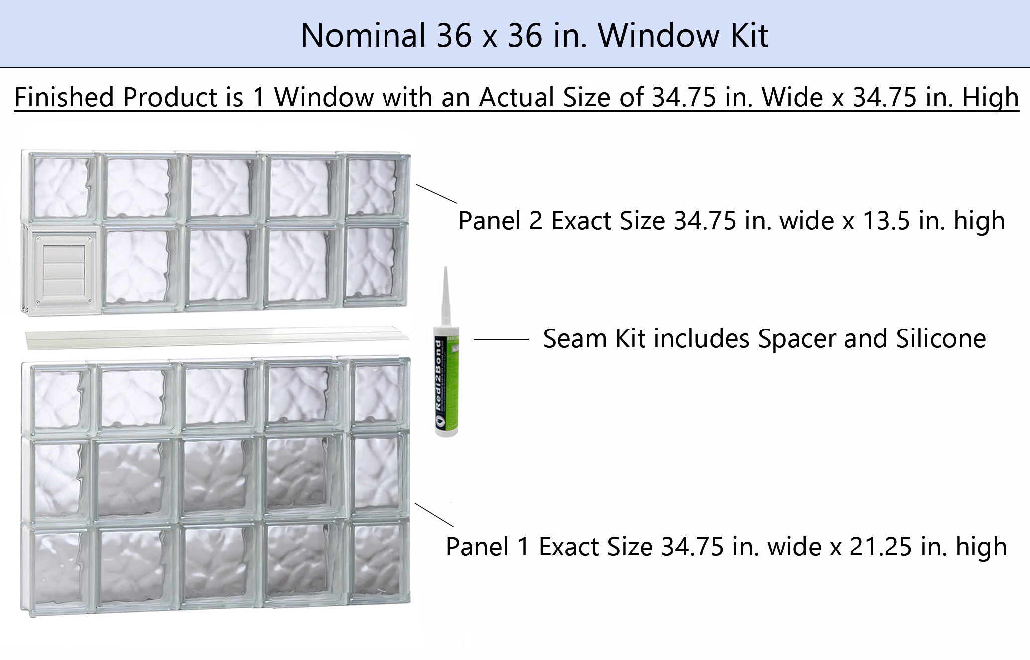 REDI2SET D3636DC Glass-Block-Windows - View #2