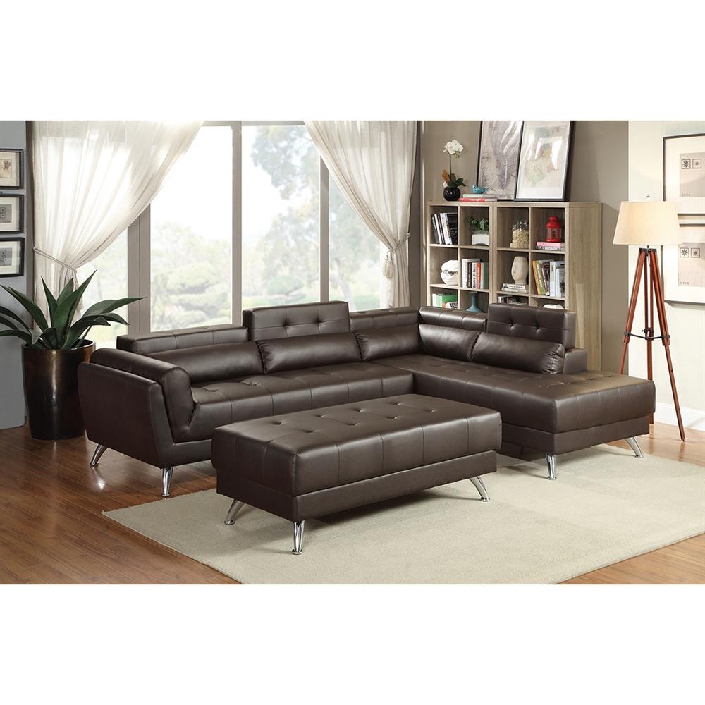 Poundex espresso faux leather 2024 adjustable sofa