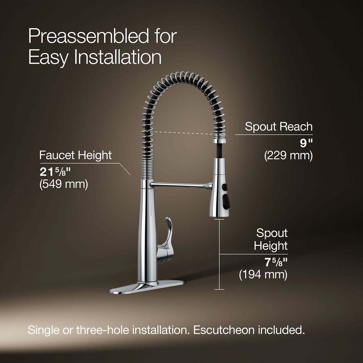 KOHLER 22033-CP Kitchen-Faucets - View #3