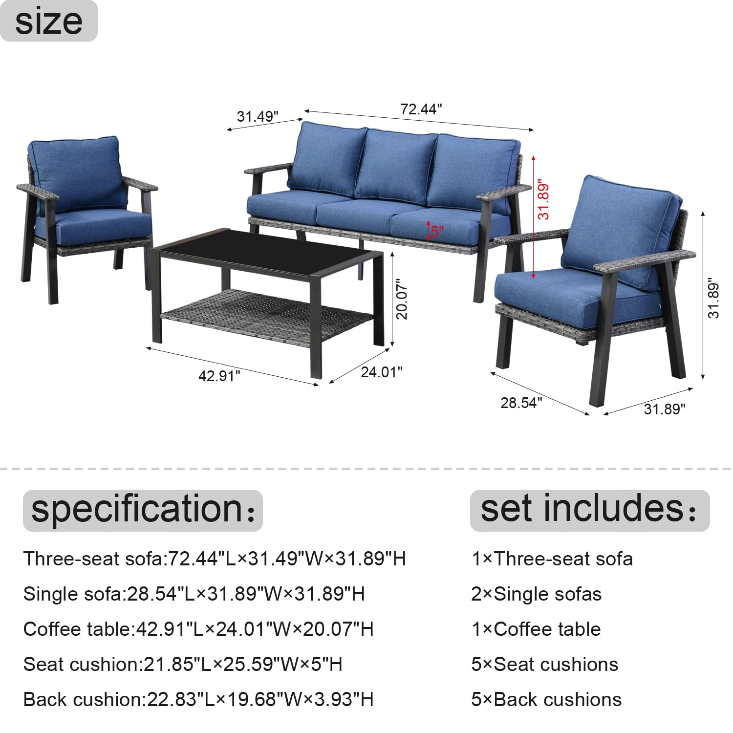 XIZZI XIHWA302 Patio-Sofas-Daybeds - View #2