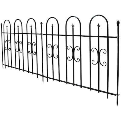 Black Metal Steel Garden Fence Panel, Decorative Garden Fence Menards